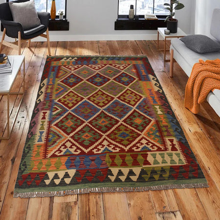 Handmade Vegetable Kilim 5' 0" x 6' 0" (ft) - No. P35474