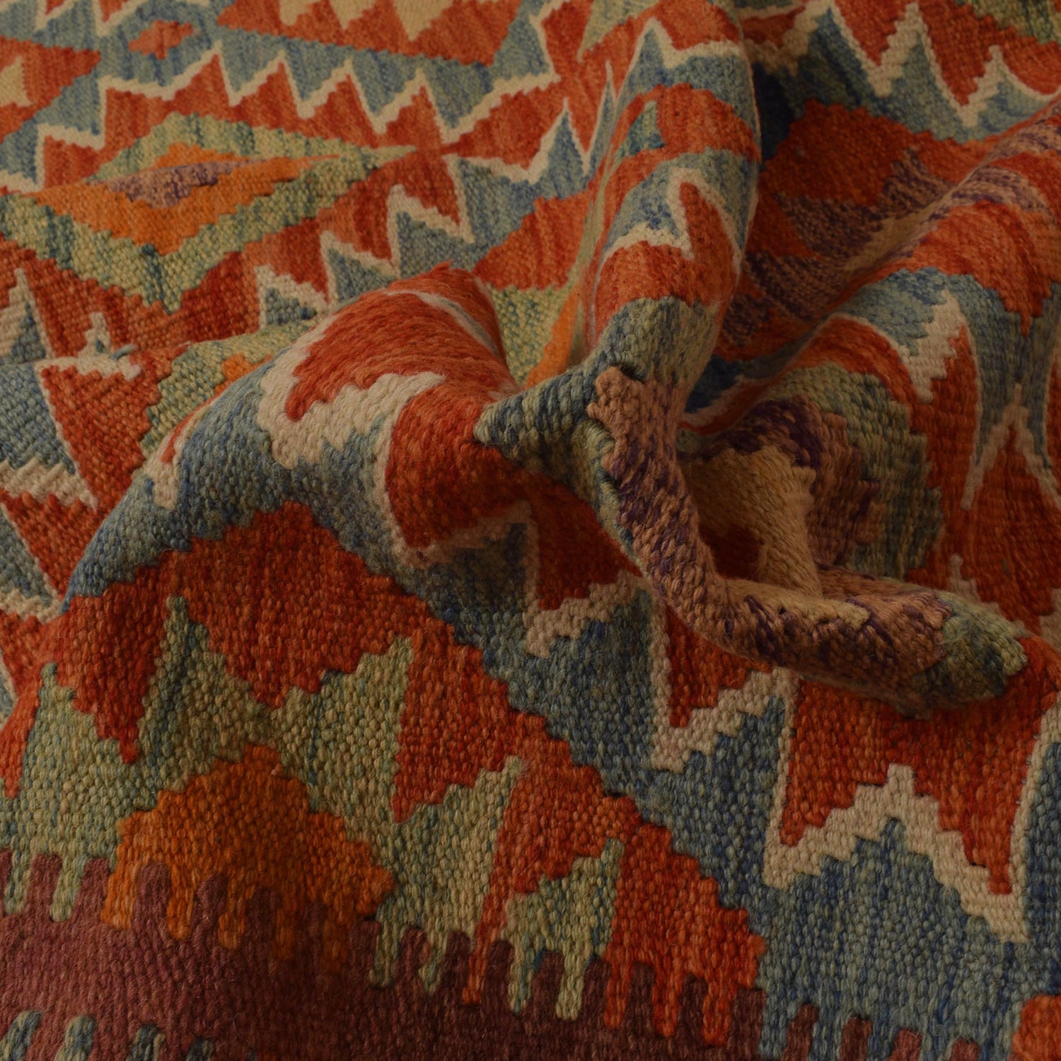 Handmade Vegetable Kilim 5' 2" x 6' 8" (ft) - No. P35486
