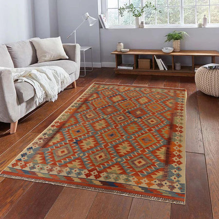 Handmade Vegetable Kilim 5' 2" x 6' 8" (ft) - No. P35486
