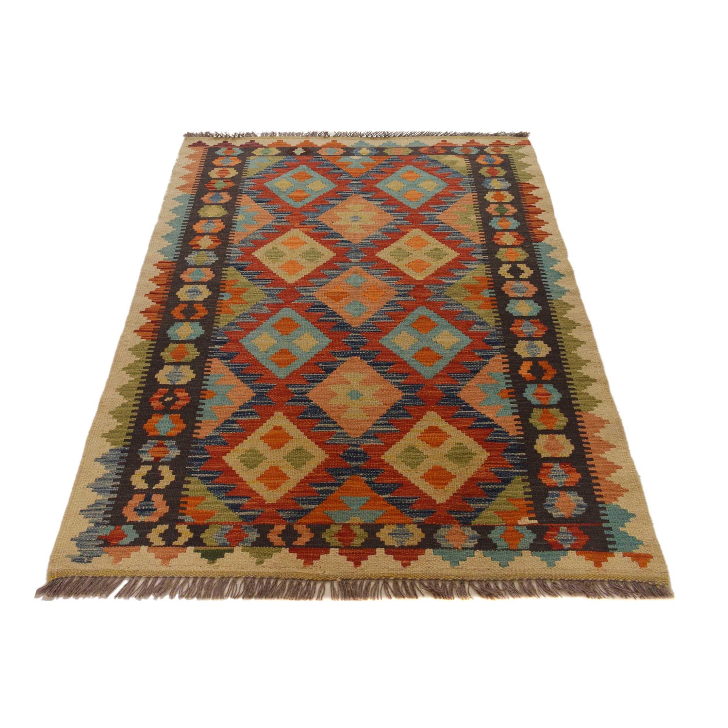 Handmade Vegetable Kilim 3' 4"  x 5' 3" (ft) - No. P35493