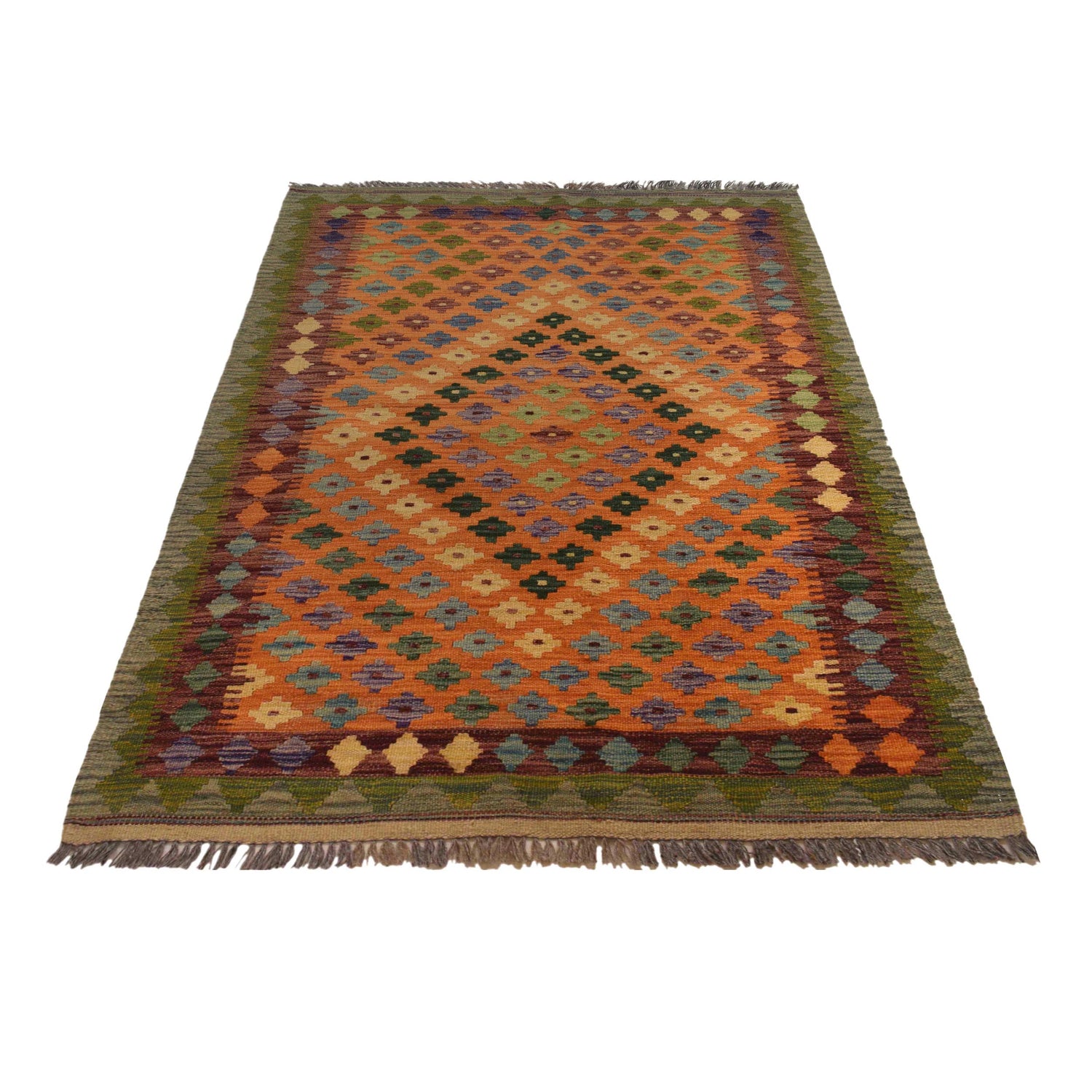 Handmade Vegetable Kelim 3' 5"  x 5' 1" (ft) - No. P35495