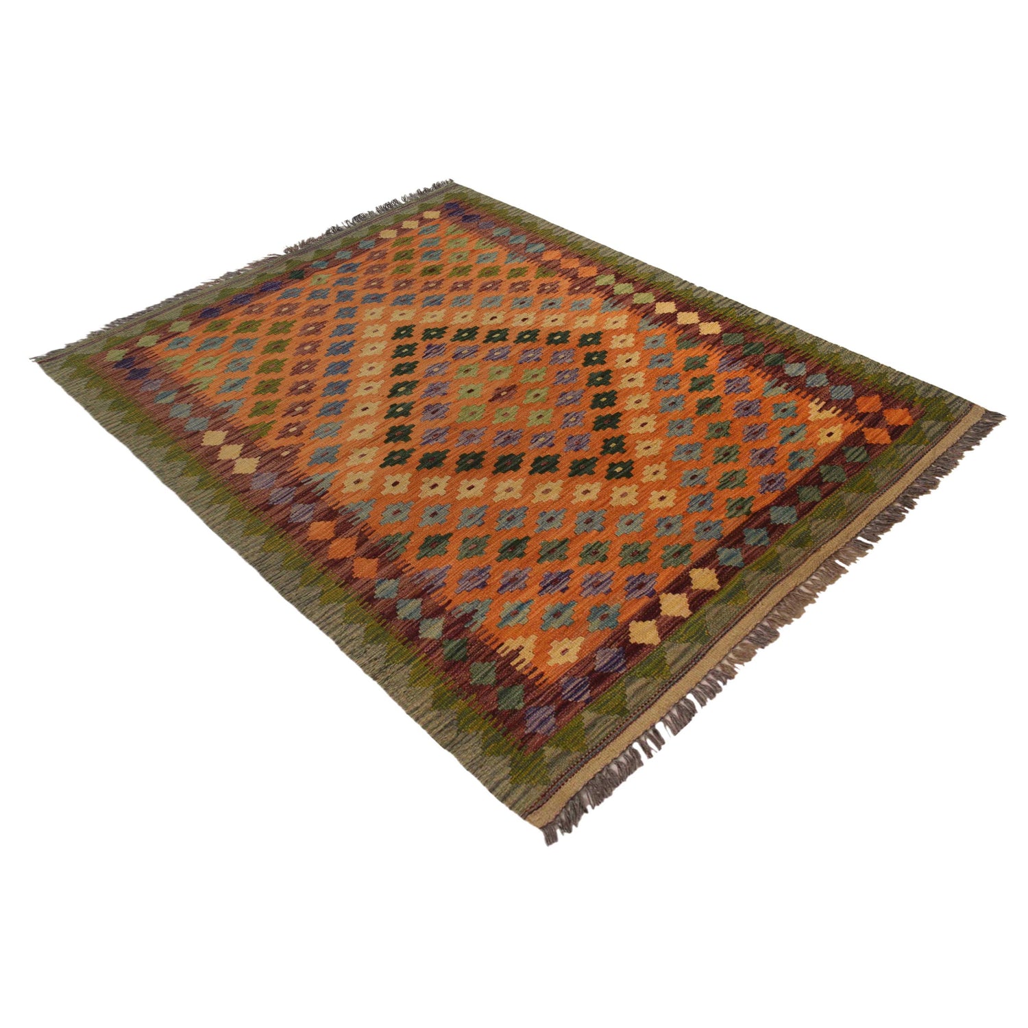 Handmade Vegetable Kelim 3' 5"  x 5' 1" (ft) - No. P35495