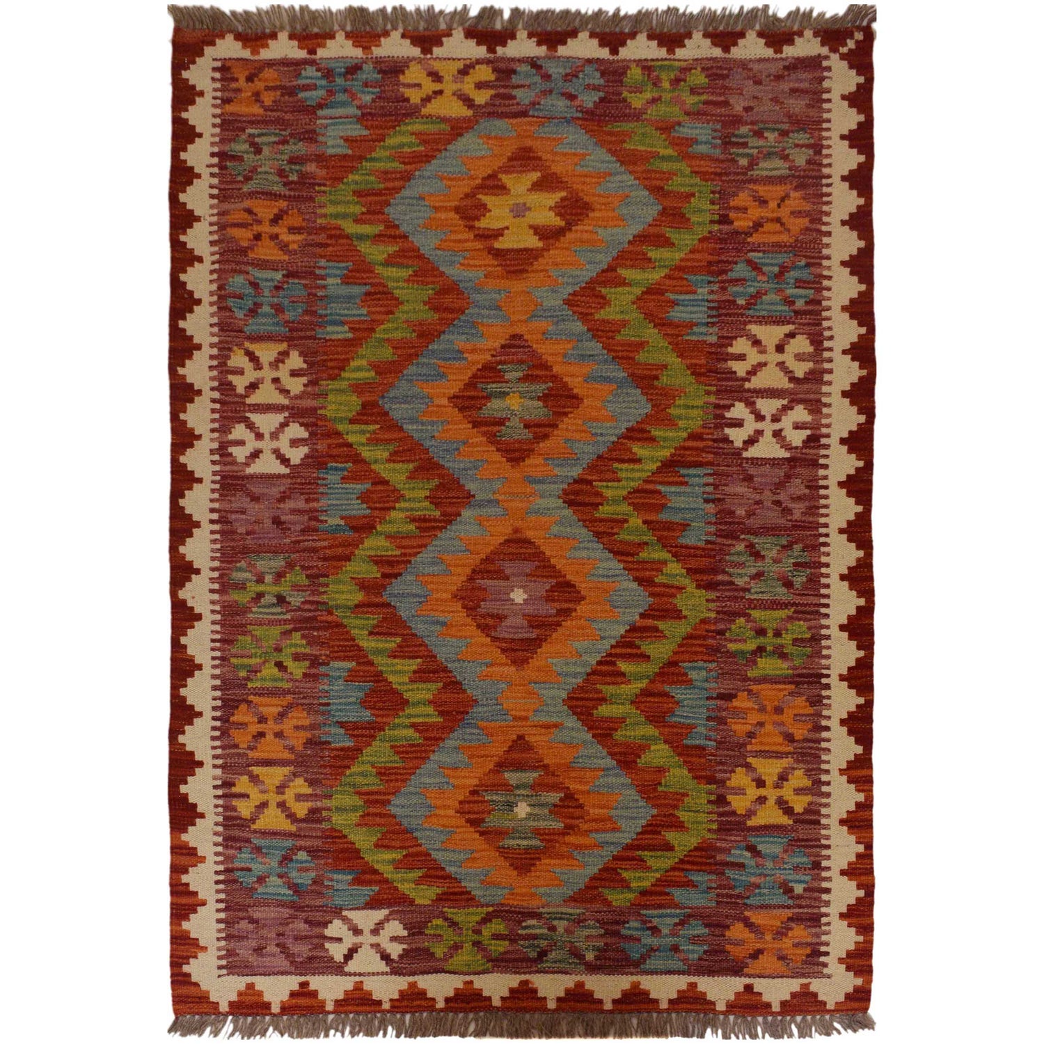 Handmade Vegetable Kilim 3' 4"  x 5' 0" (ft) - No. P35498