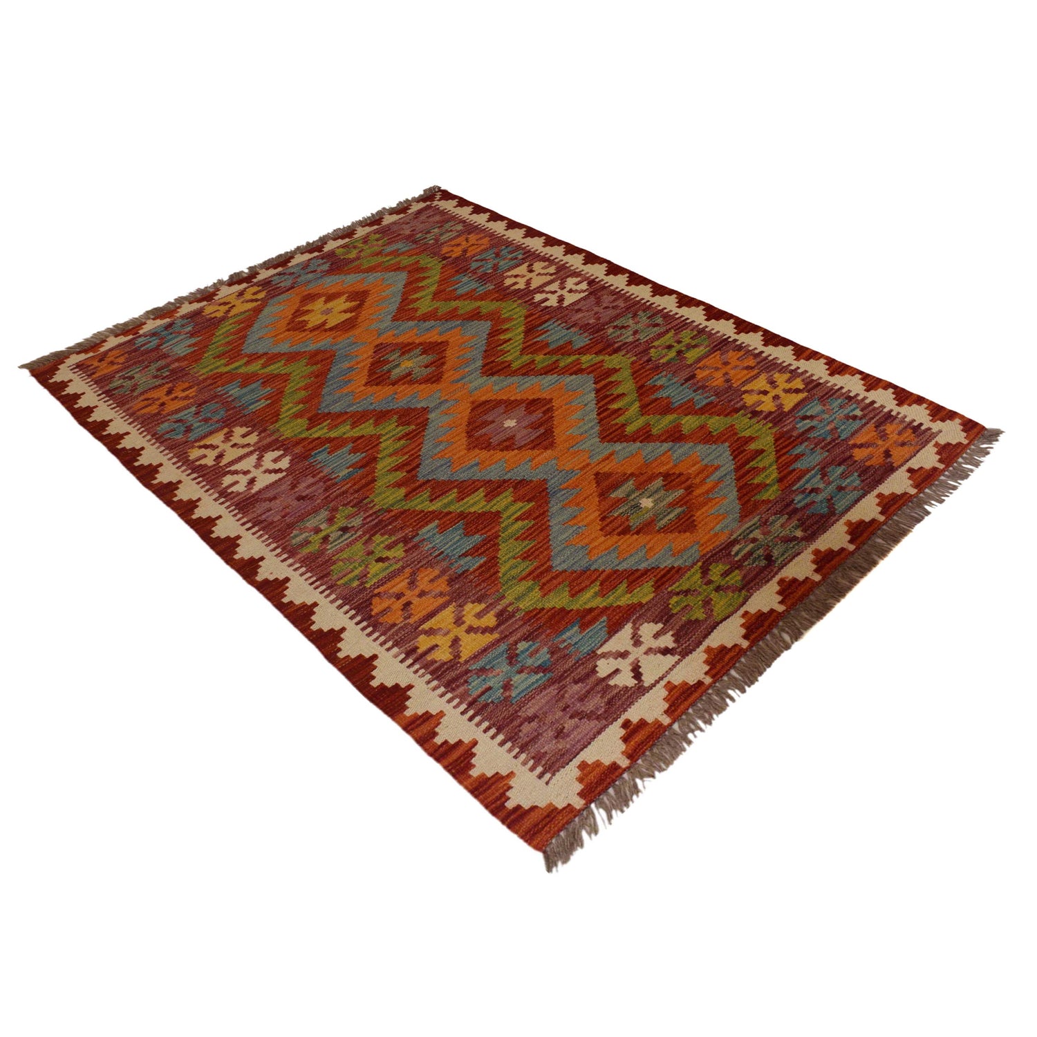 Handmade Vegetable Kilim 3' 4"  x 5' 0" (ft) - No. P35498