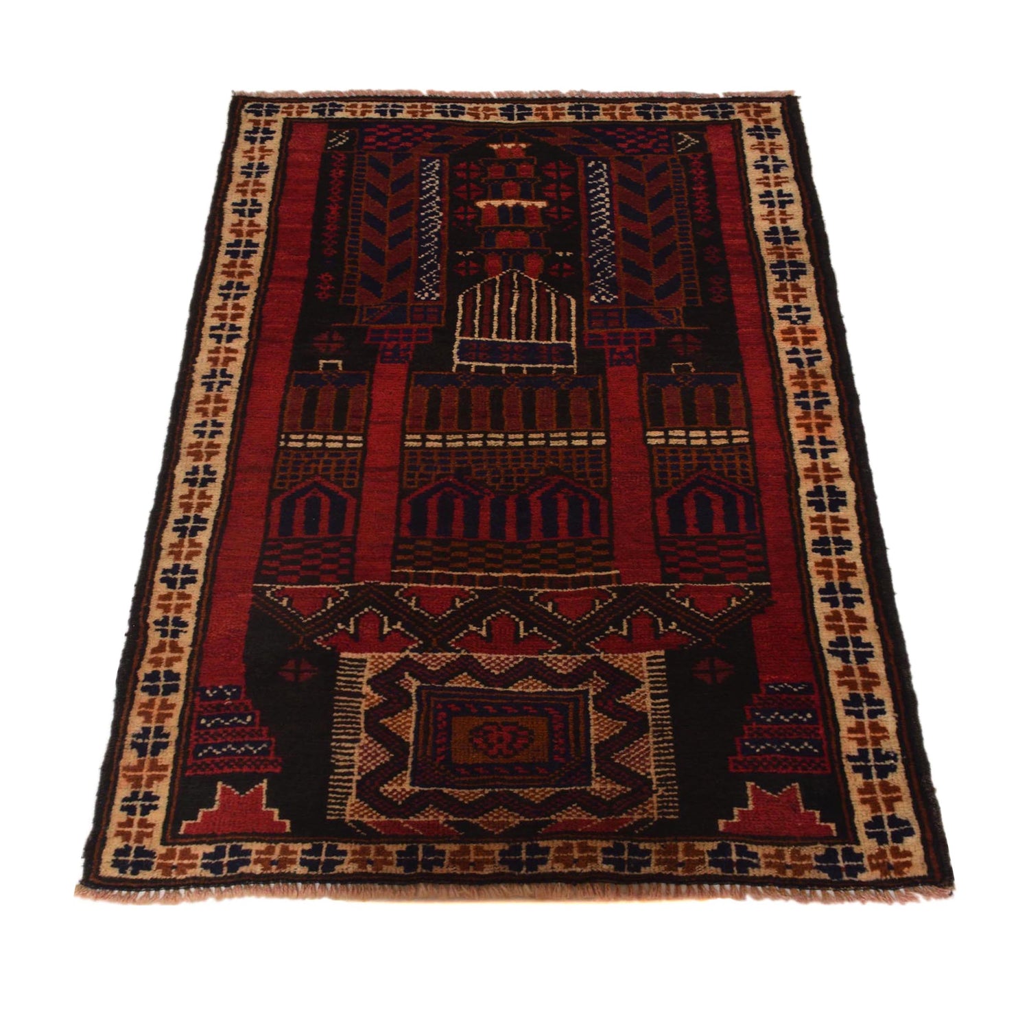 Handmade Jaye Namaz 2' 9" x 4' 6" (ft) - No. P35523