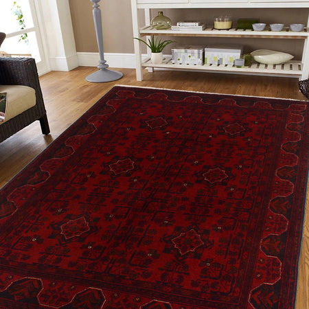 Red Khal Mohammadi Carpet 4' 2" x 5' 9" (ft) - No. P35617