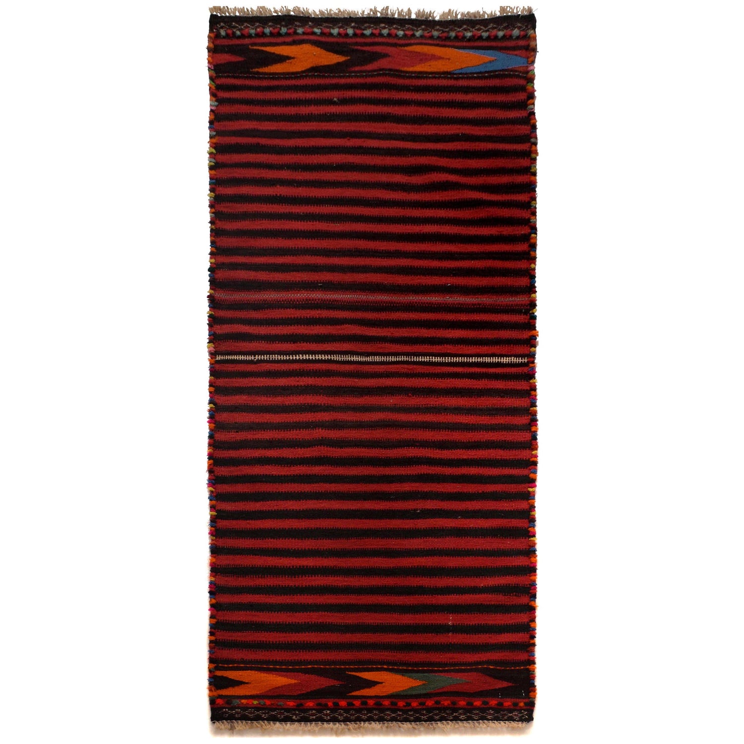 Handmade Red Kilim Runner 2' 2" x 6' 2" (ft) - No. P35618