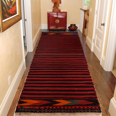 Handmade Red Kilim Runner 2' 2" x 6' 2" (ft) - No. P35618