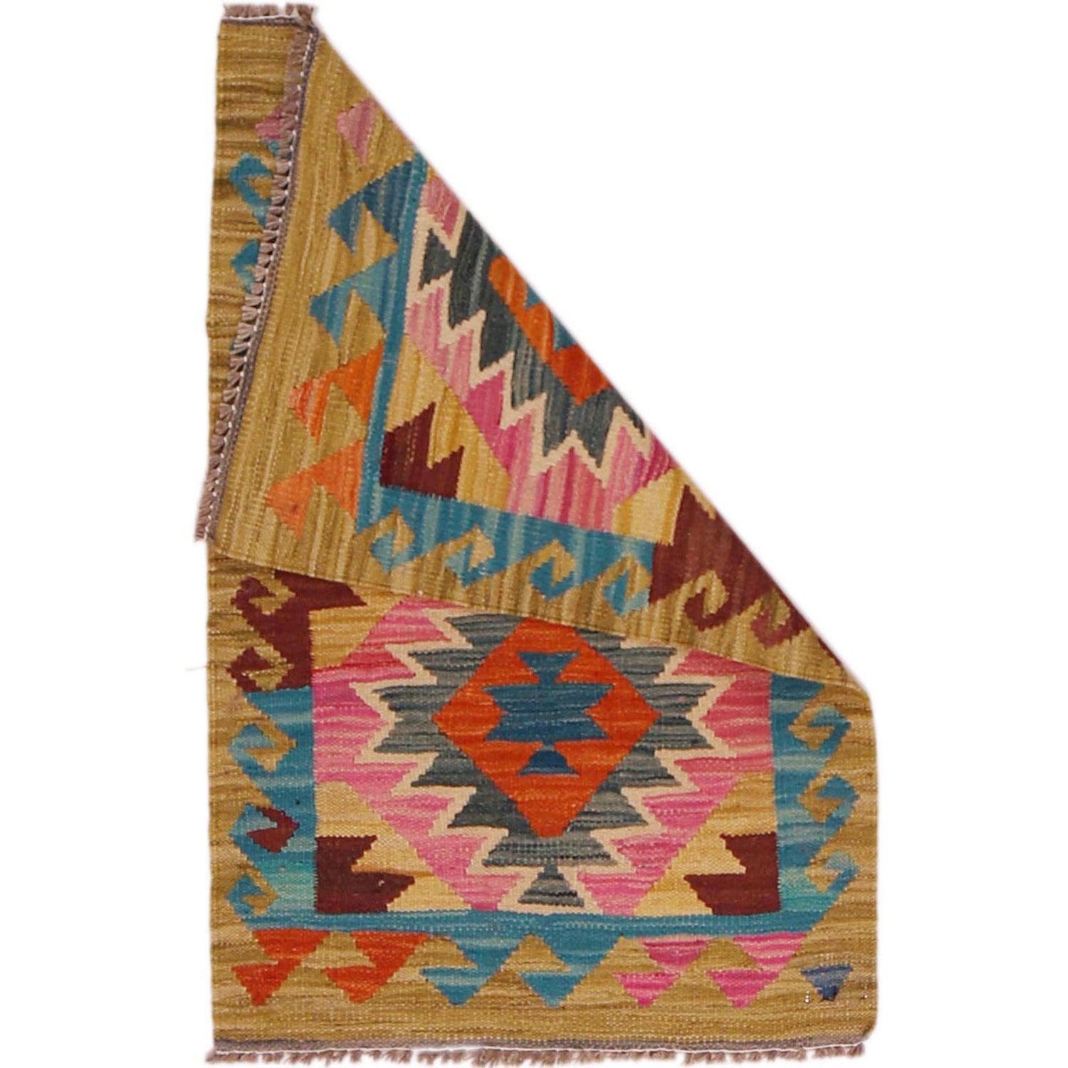 Handmade Vegetable Kilim 1' 11" x 3' 0" (ft) - No. P35622