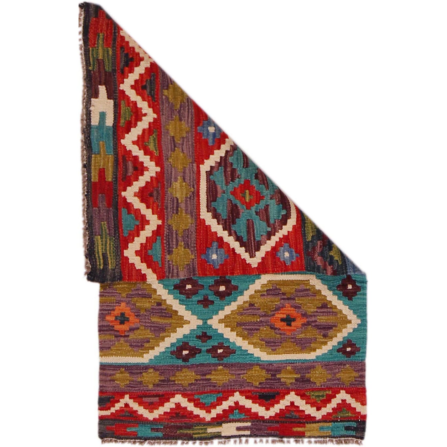 Handmade Vegetable Kelim 1' 11" x 3' 4" (ft) - No. P35638