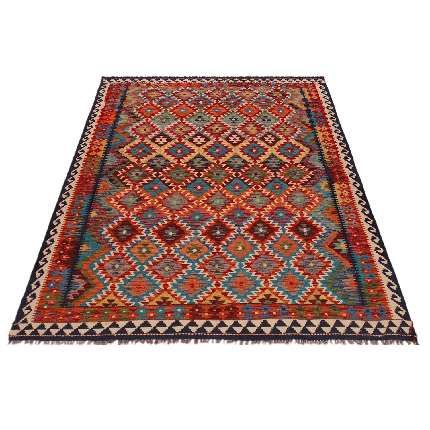 Handmade Vegetable Kilim 5' 10" x 7' 10" (ft) - No. P35655