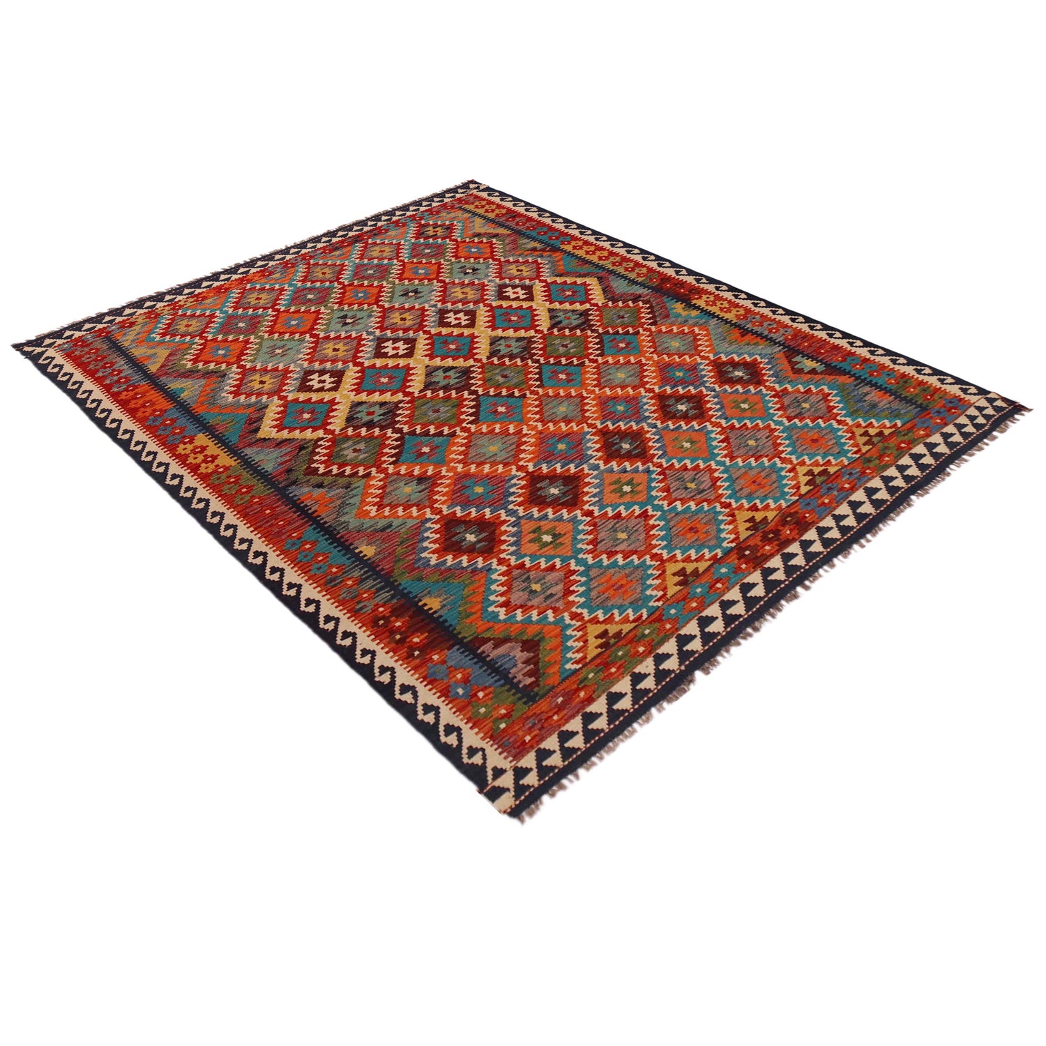Handmade Vegetable Kilim 5' 10" x 7' 10" (ft) - No. P35655