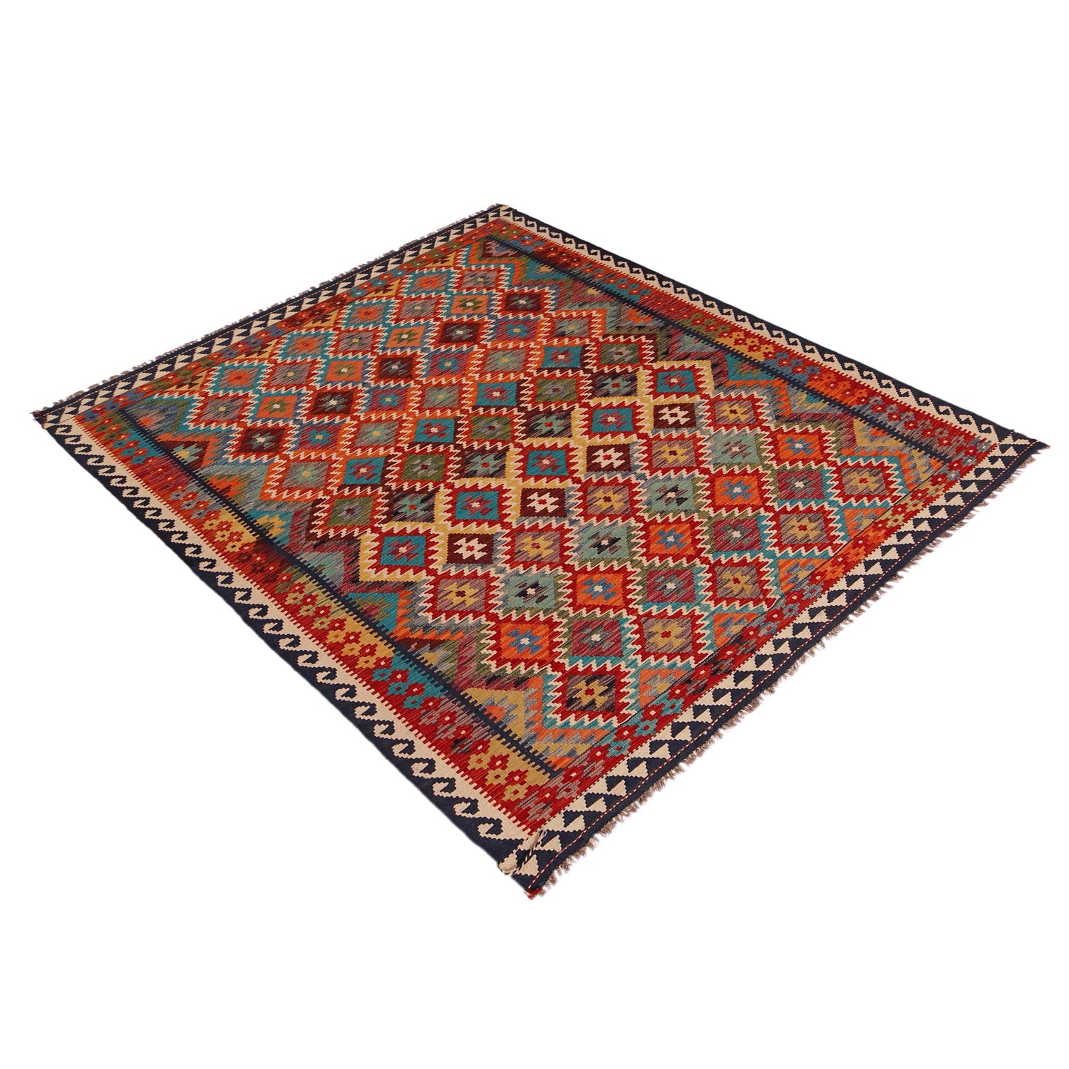 Handmade Vegetable Kilim 5' 10" x 7' 10" (ft) - No. P35655