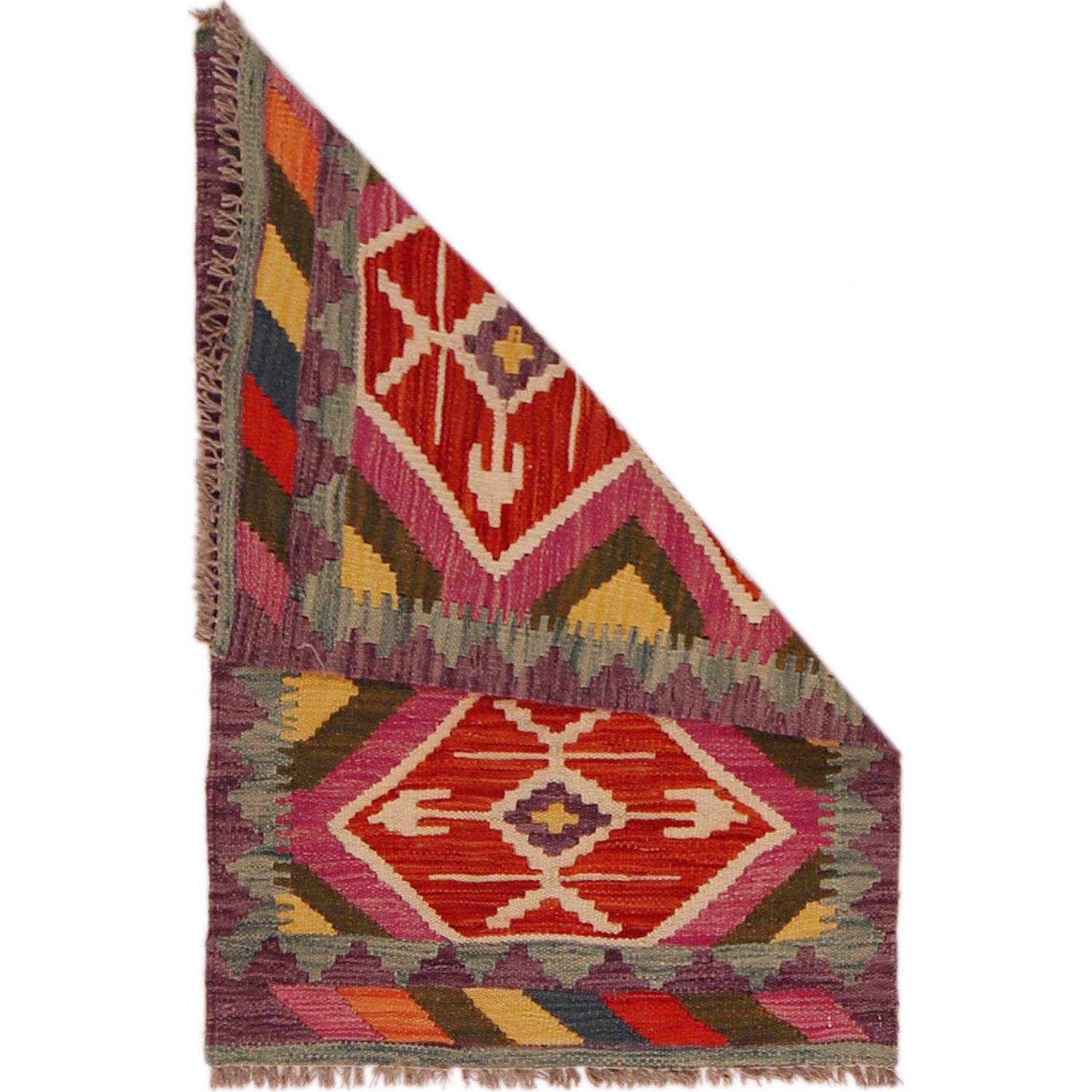 Handmade Vegetable Kelim 2' 1" x 3' 1" (ft) - No. P35672