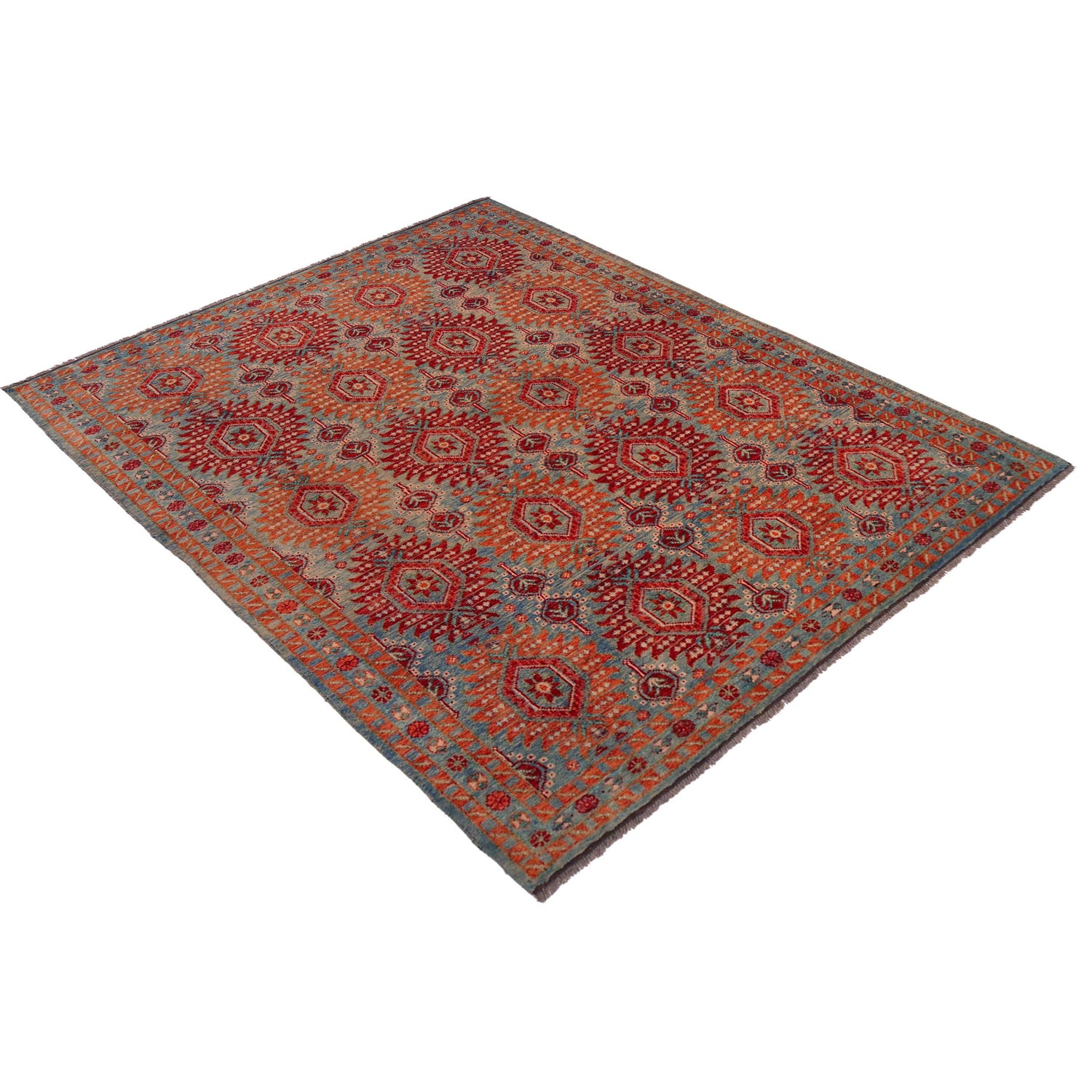 Hand Knotted Oushak Rug 6' 8" x 9' 9" (ft) - No. P35676