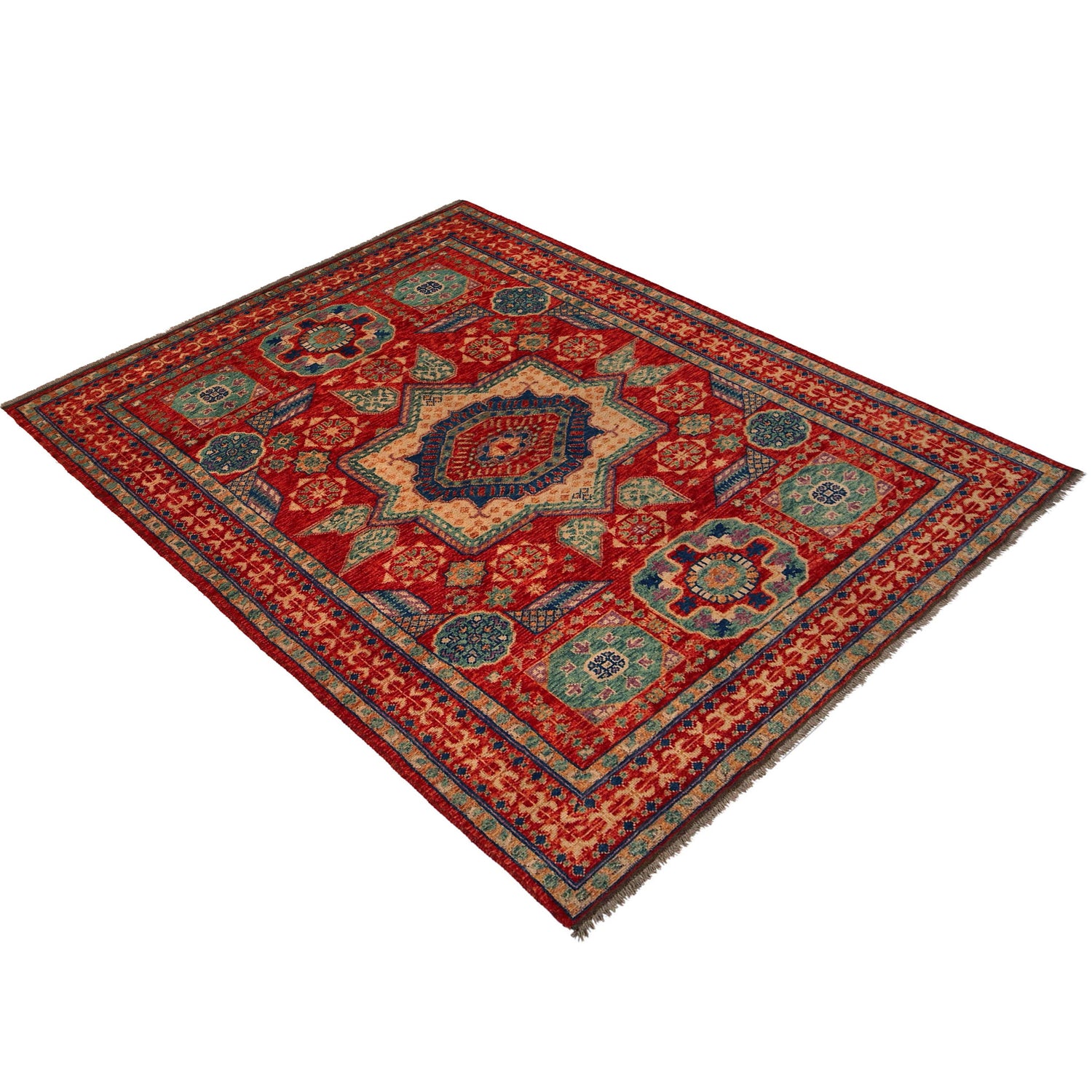 Hand Knotted Sherazi Rug 6' 7 x 9' 7 (ft) - No. P35677