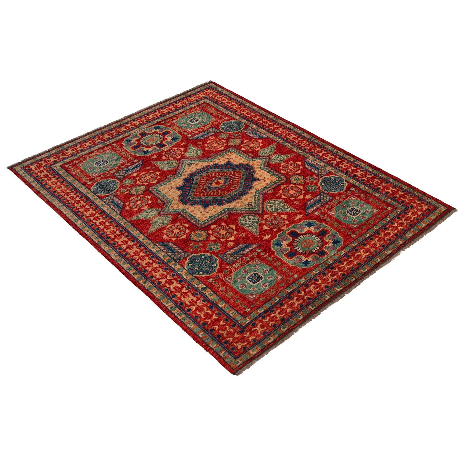 Hand Knotted Sherazi Rug 6' 7 x 9' 7 (ft) - No. P35677