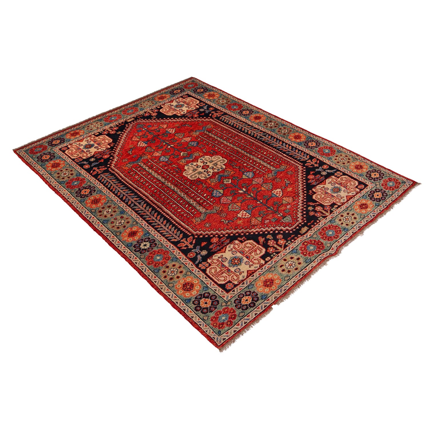 Persian Shirazi Design Rug 6' 5" x 9' 6" (ft) - No. P35678