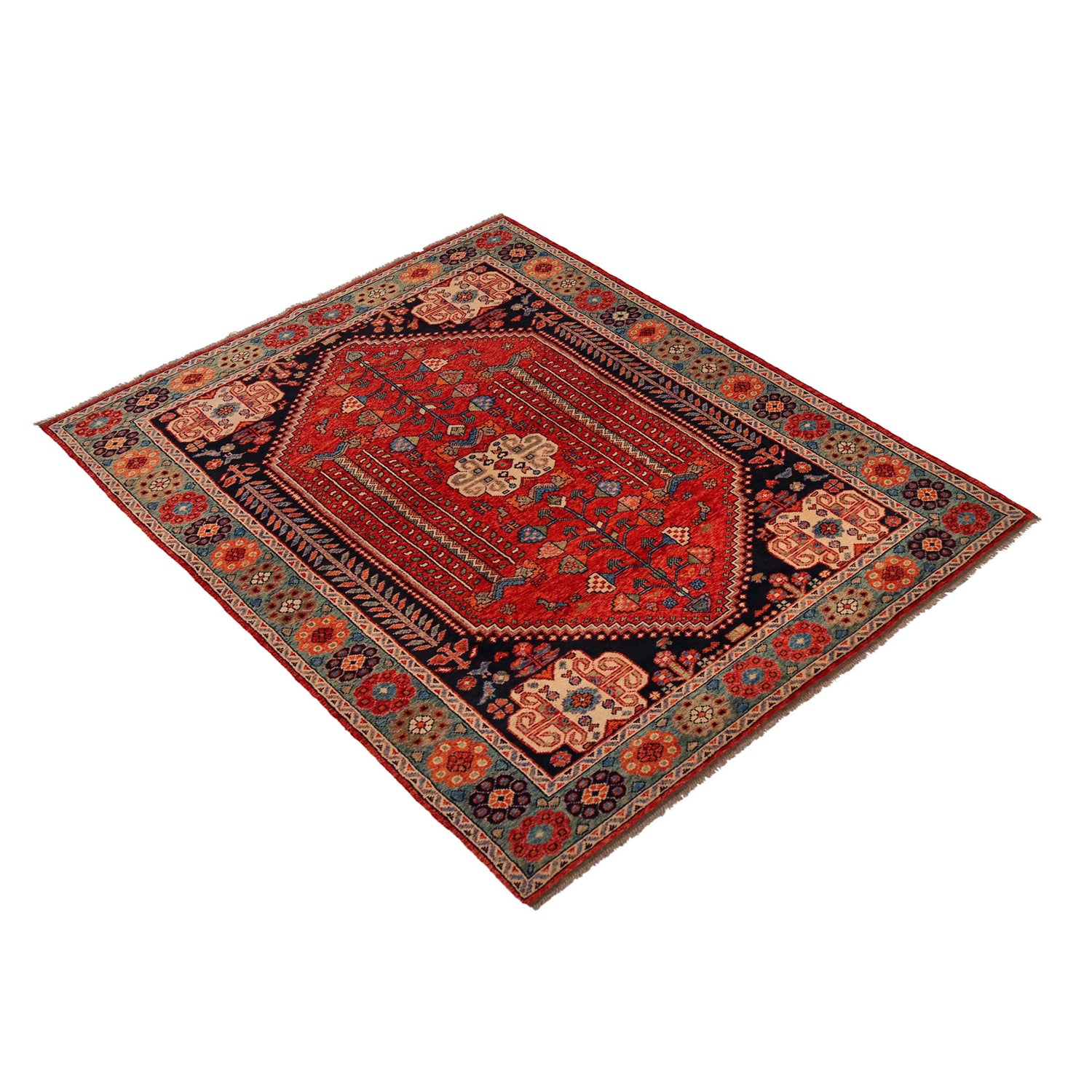 Persian Shirazi Design Rug 6' 5" x 9' 6" (ft) - No. P35678