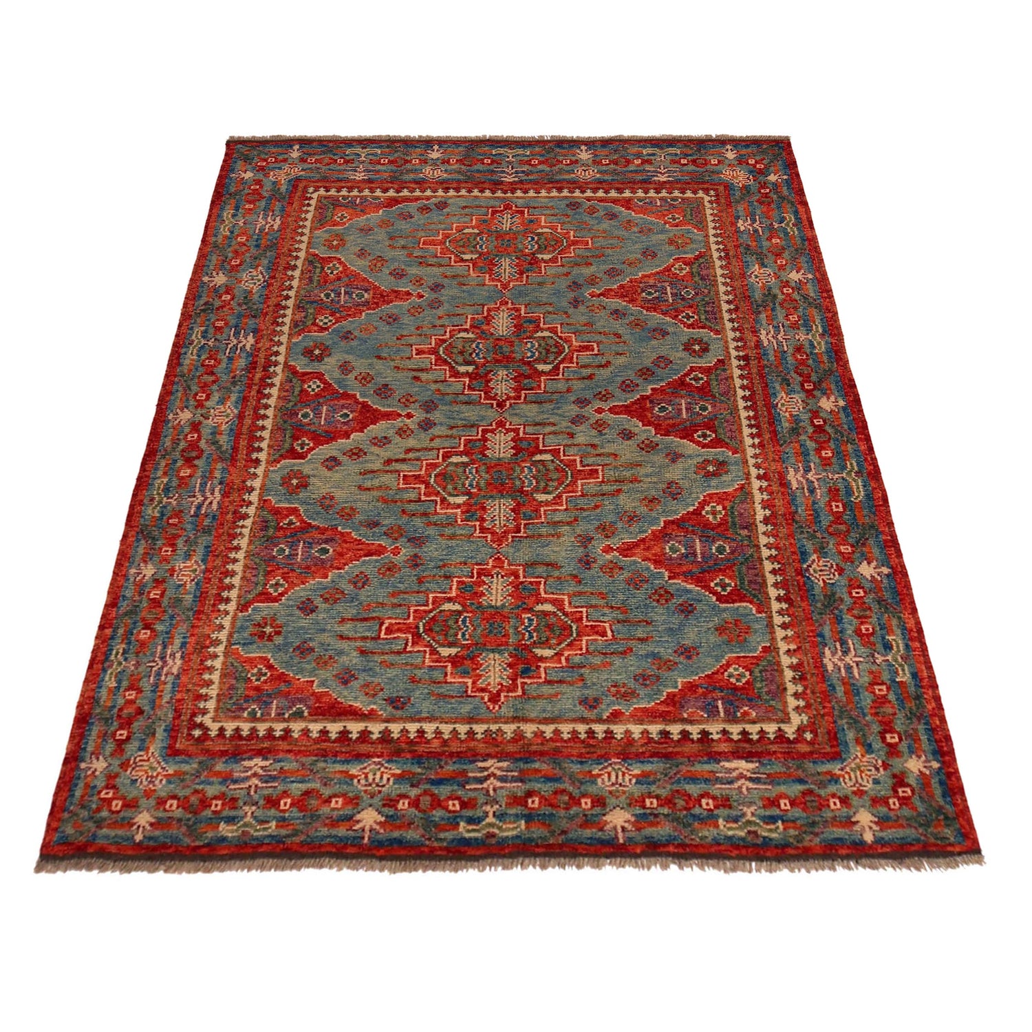 Blue Color Shirazi Rug 5' 1" x 6' 7" (ft) - No. P35680