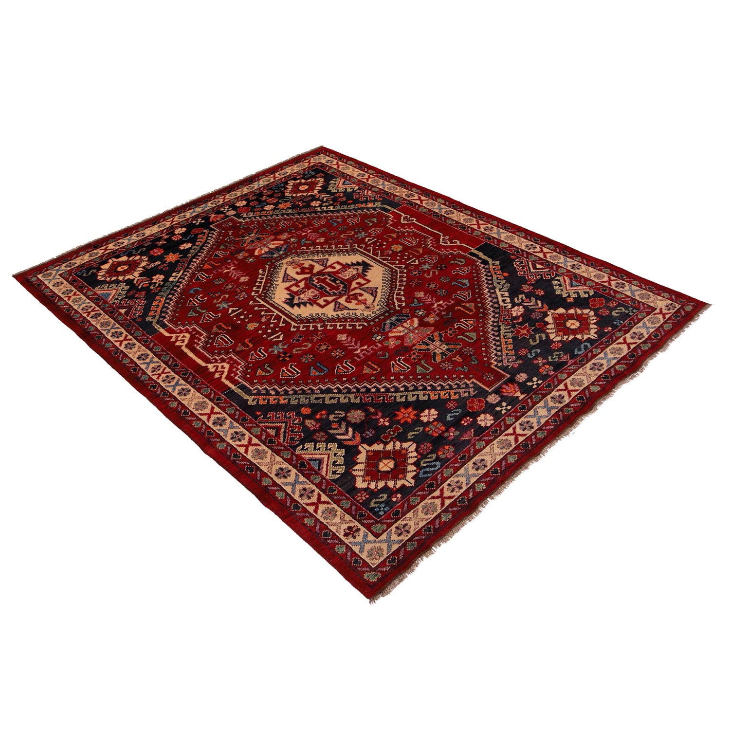 Red Color Shirazi Rug 6' 7" x 9' 4" (ft) - No. P35681