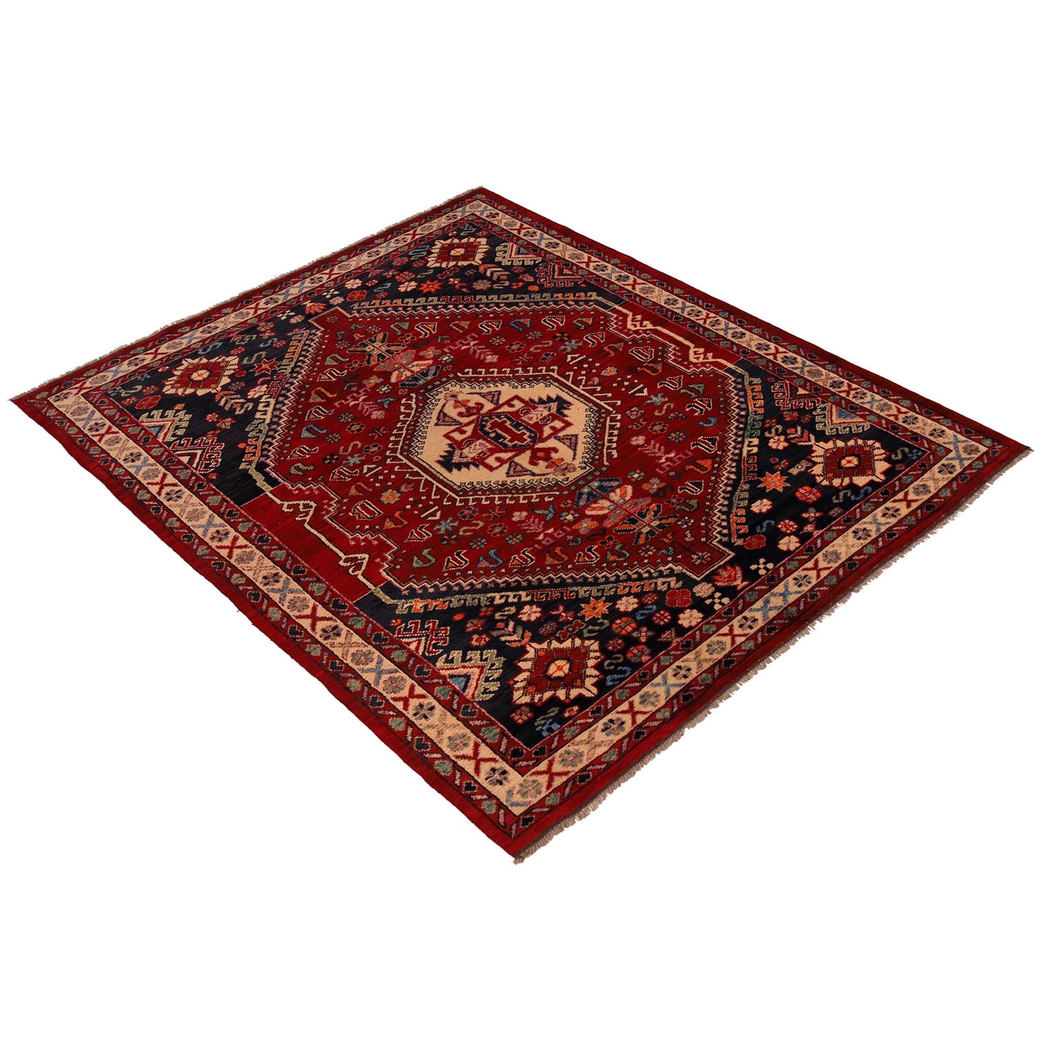 Red Color Shirazi Rug 6' 7" x 9' 4" (ft) - No. P35681