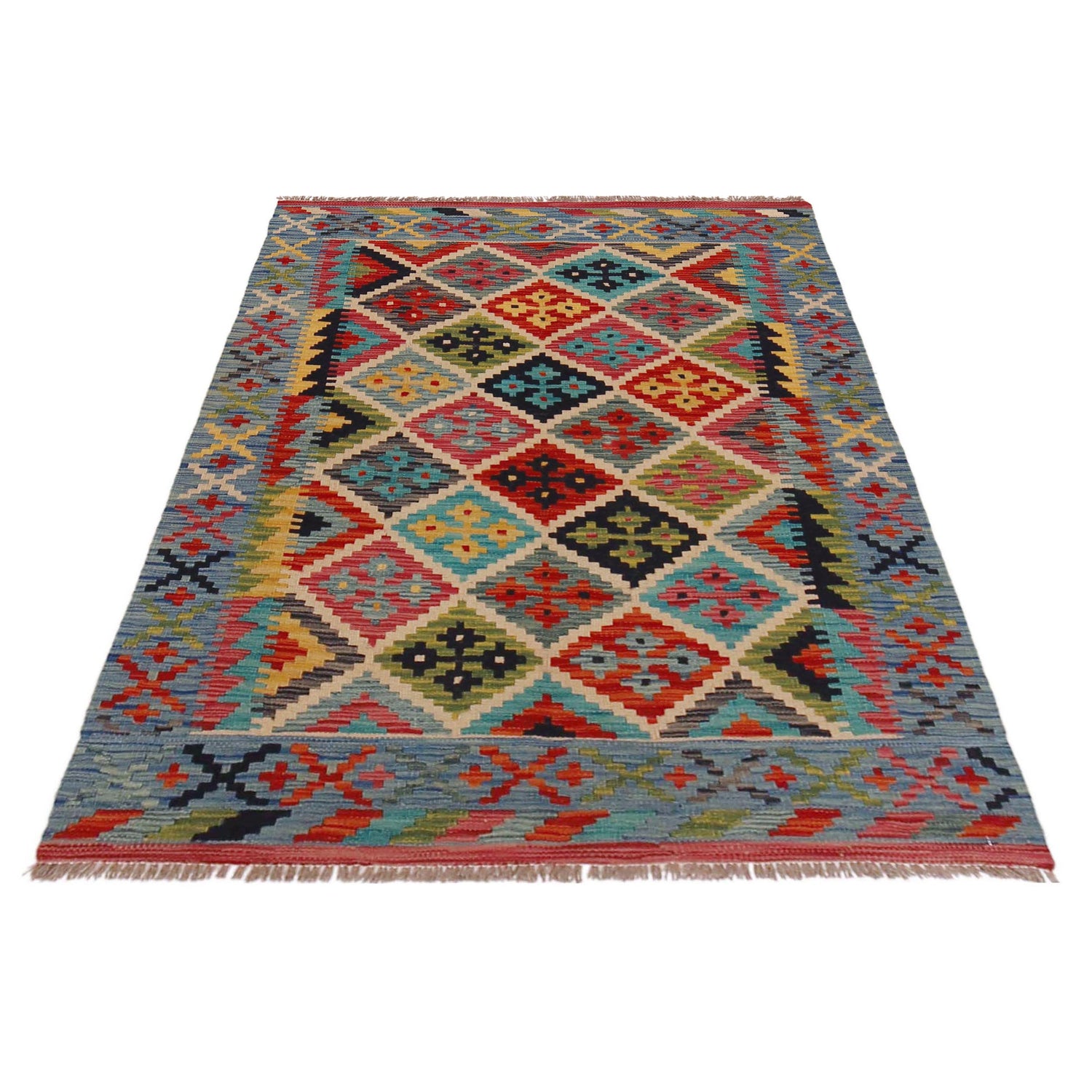 Handmade Vegetable Kilim 3' 4" x 4' 8" (ft) - No. P35703