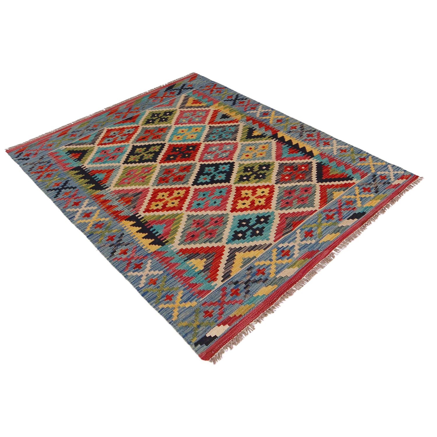 Handmade Vegetable Kilim 3' 4" x 4' 8" (ft) - No. P35703