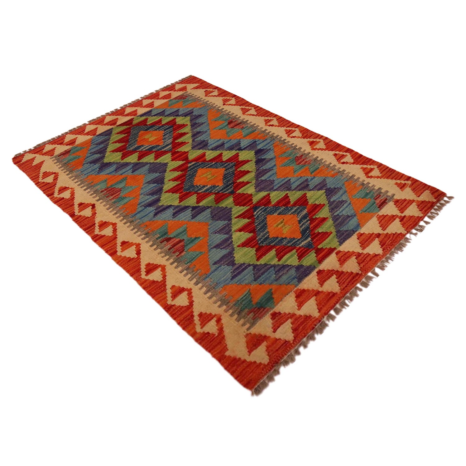 Handmade Vegetable Kilim 2' 9" x 4' 0" (ft) - No. P35748