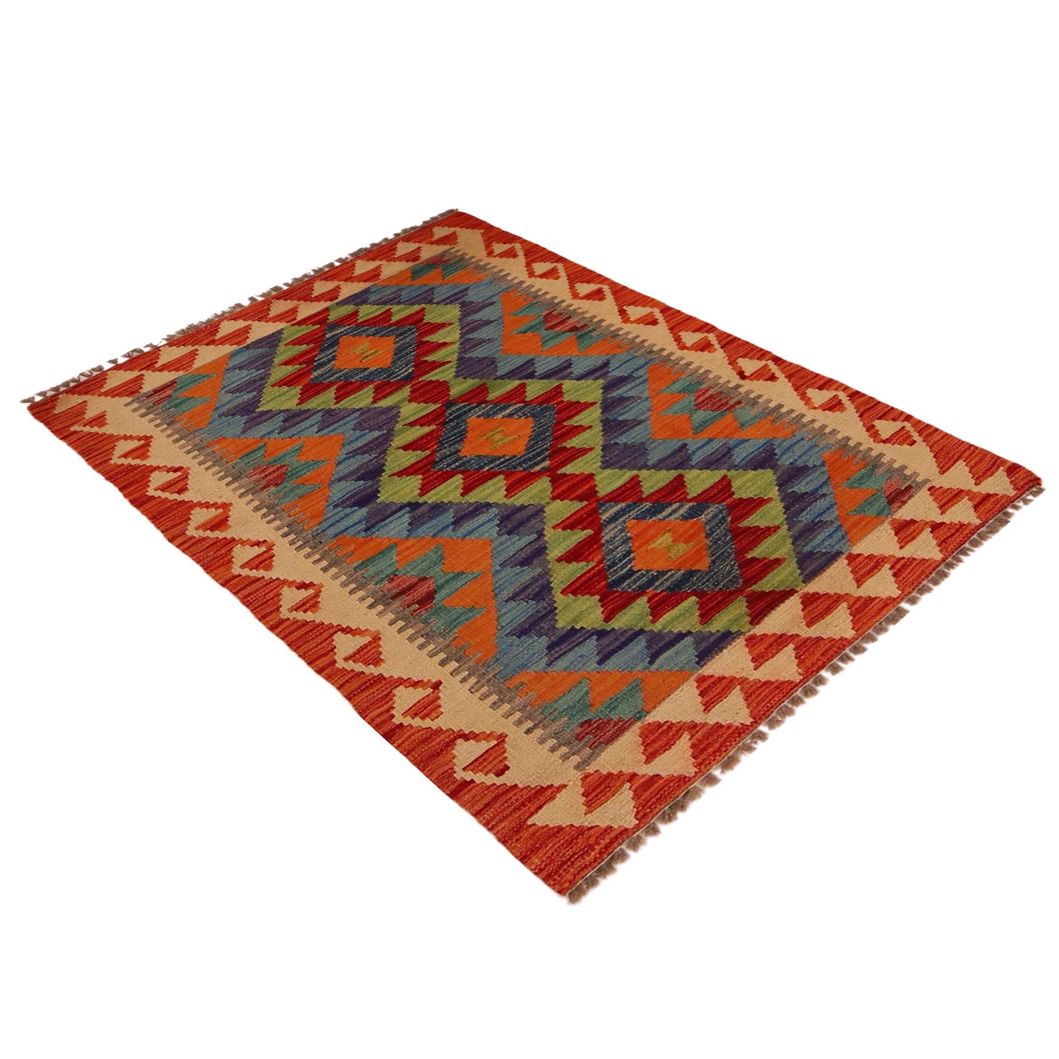 Handmade Vegetable Kilim 2' 9" x 4' 0" (ft) - No. P35748
