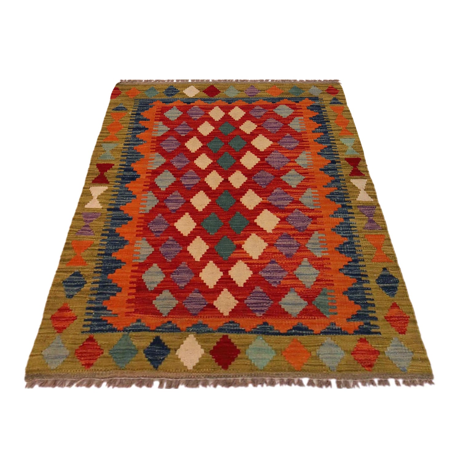 Handmade Vegetable Kilim 2' 11" x 3' 11" (ft) - No. P35750