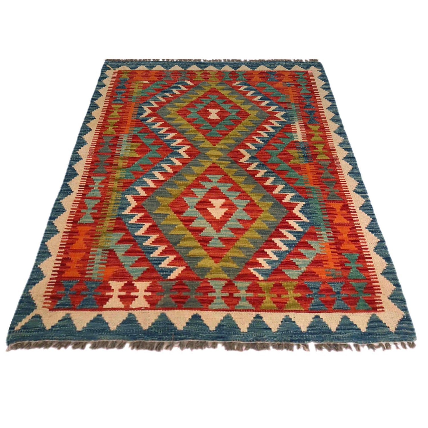 Handmade Vegetable Kilim 3' 1" x 4' 2" (ft) - No. P35754