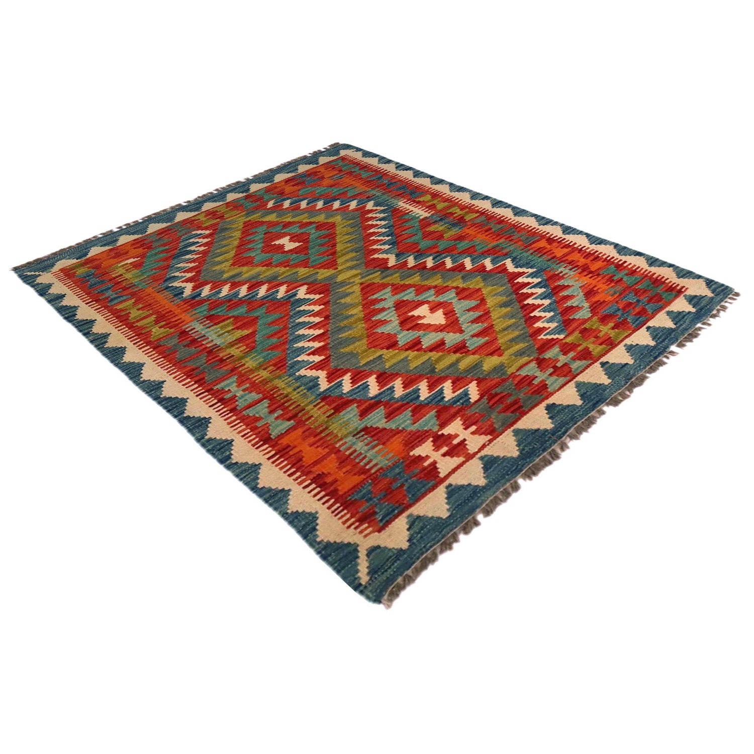 Handmade Vegetable Kilim 3' 1" x 4' 2" (ft) - No. P35754