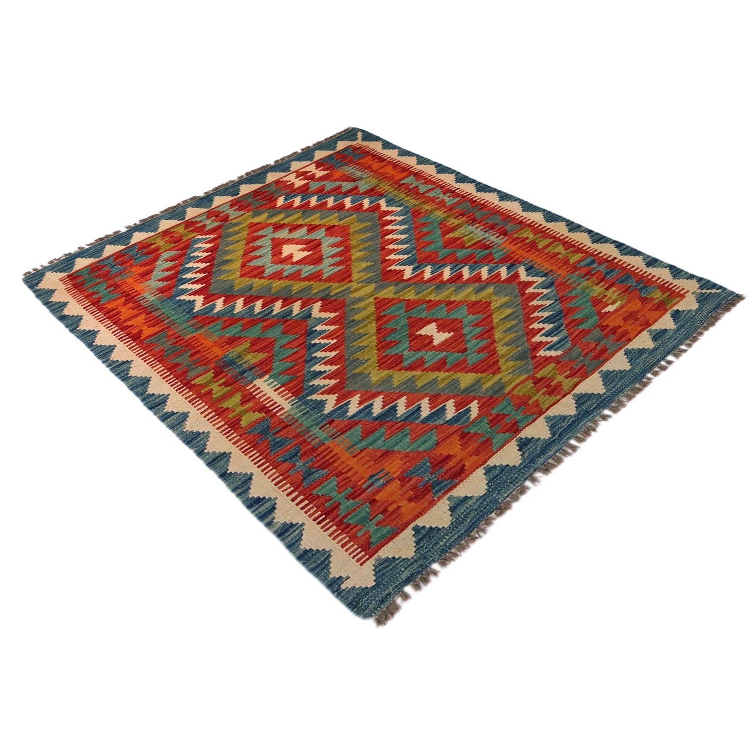 Handmade Vegetable Kilim 3' 1" x 4' 2" (ft) - No. P35754