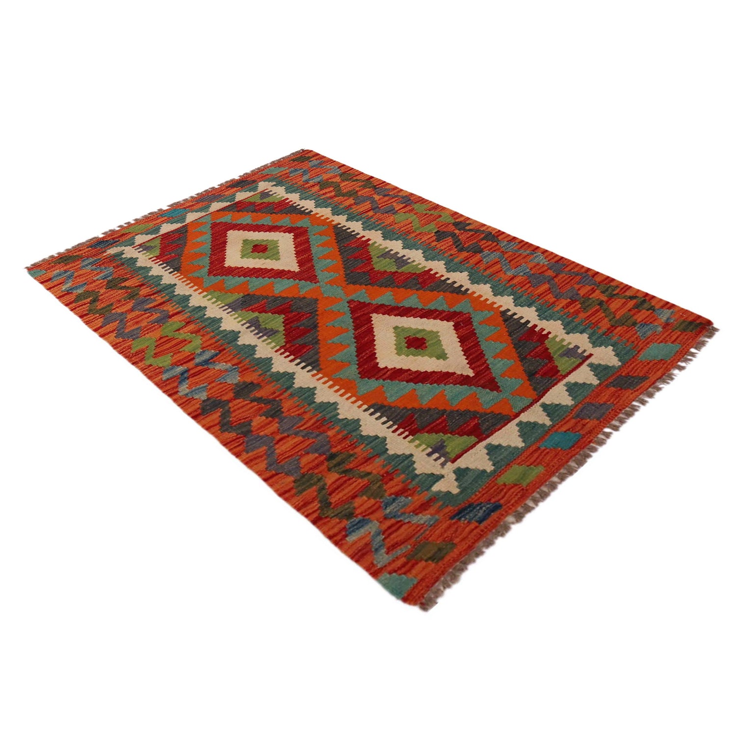 Handmade Vegetable Kelim 2' 9" x 4' 2" (ft) - No. P35767