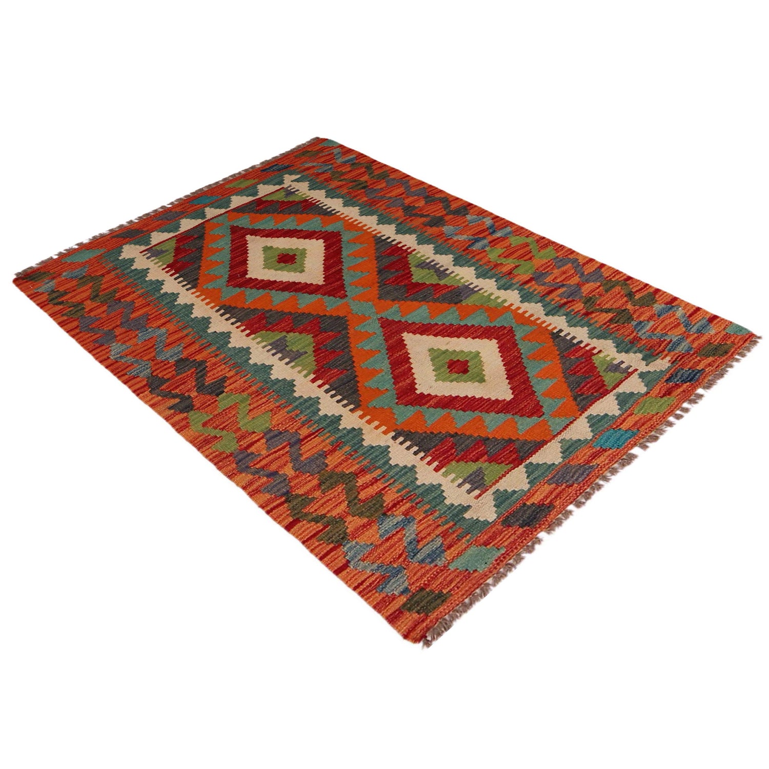 Handmade Vegetable Kelim 2' 9" x 4' 2" (ft) - No. P35767
