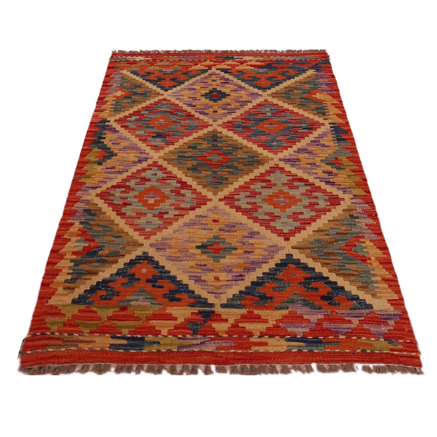 Handmade Vegetable Kilim 2' 7" x 4' 2" (ft) - No. P35768