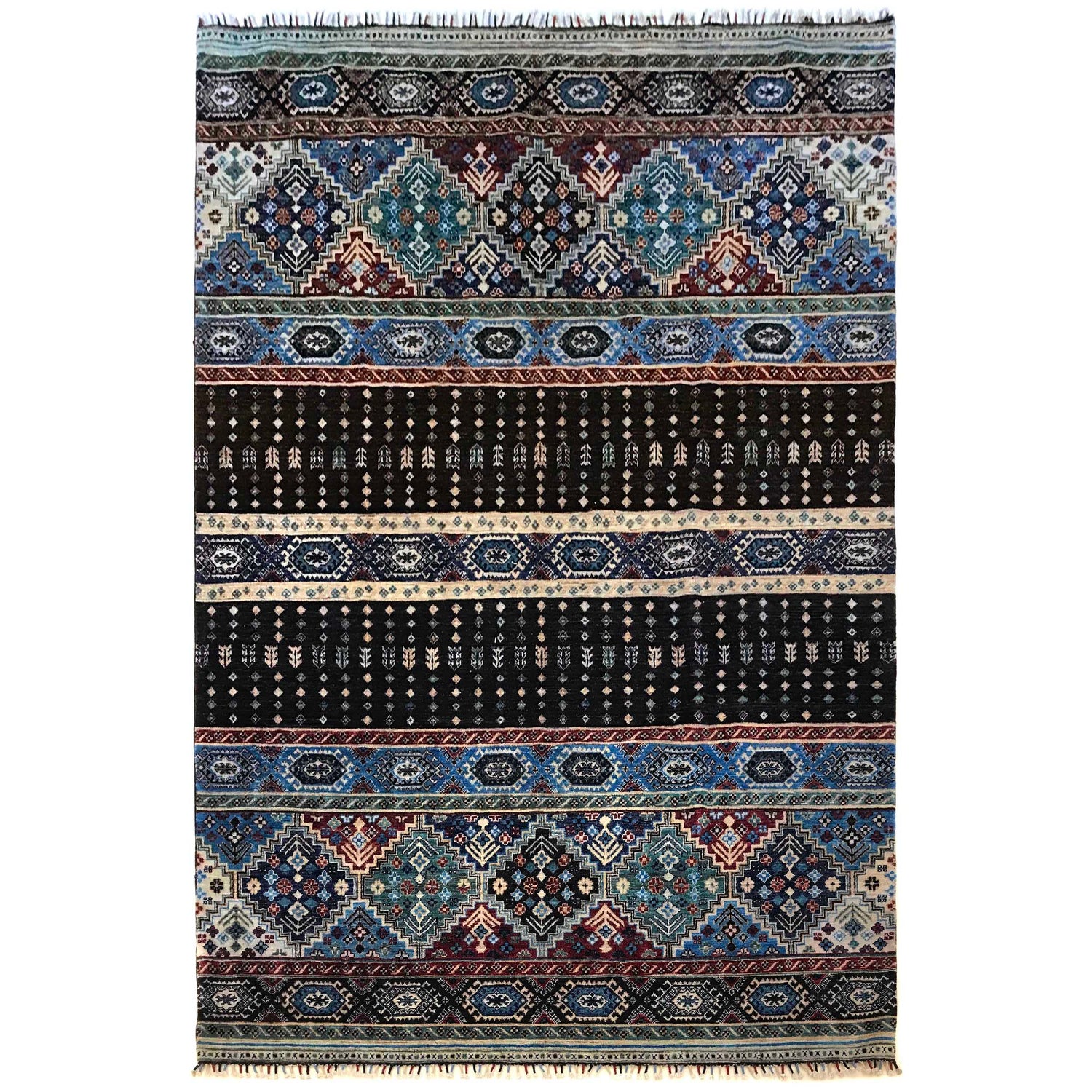 Hand-Knotted Gabbeh Carpet Pakistan 6' 7" x 9' 11" (ft) - No. P35827