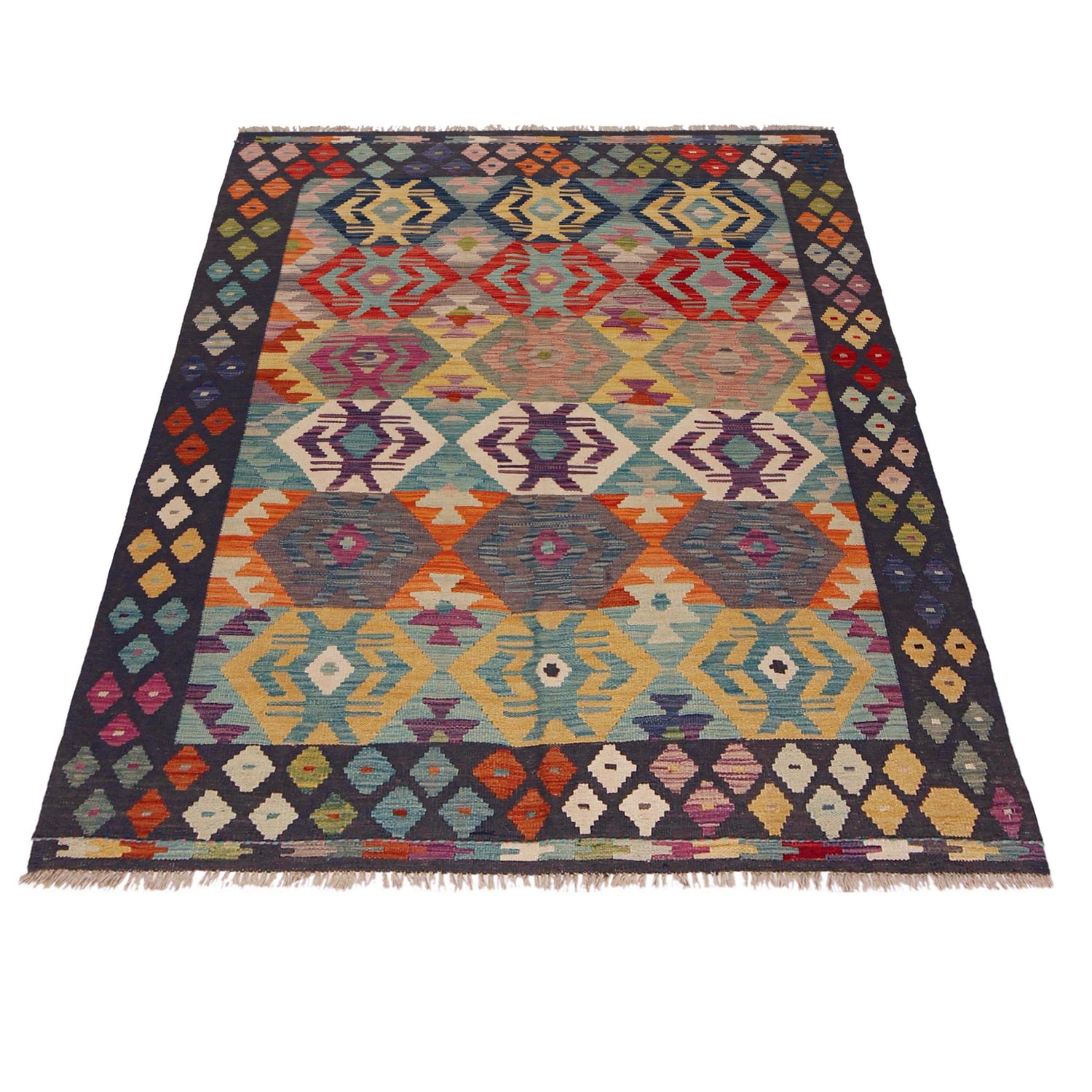 Handmade Vegetable Kelim 4' 10" x 6' 4" (ft) - No. P35837