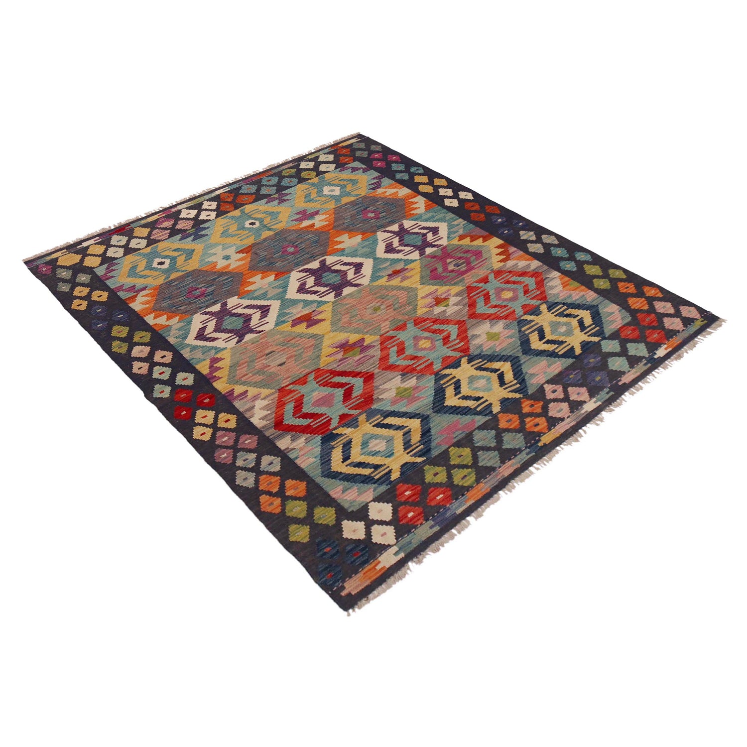 Handmade Vegetable Kelim 4' 10" x 6' 4" (ft) - No. P35837