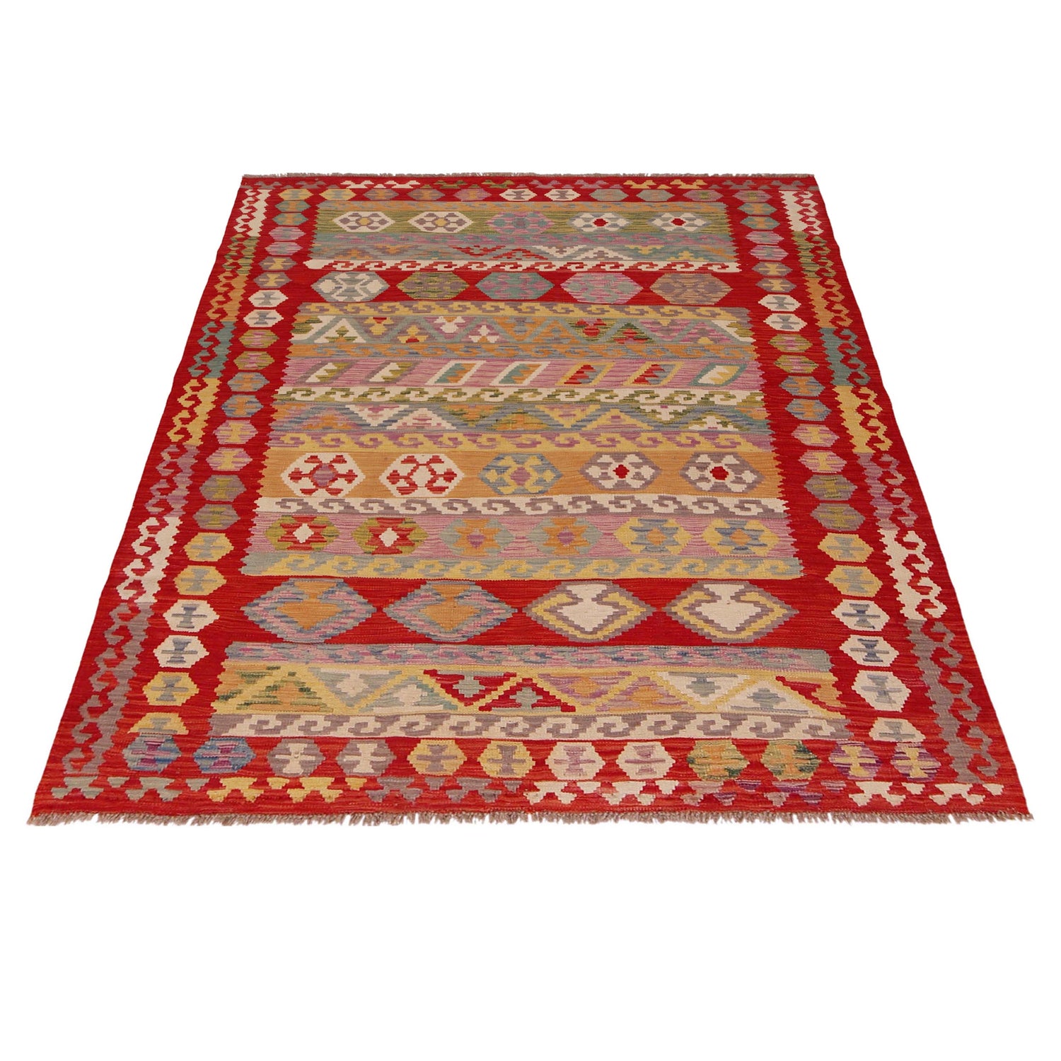 Handmade Vegetable Kilim 5' 1" x 6' 7" (ft) - No. P35838