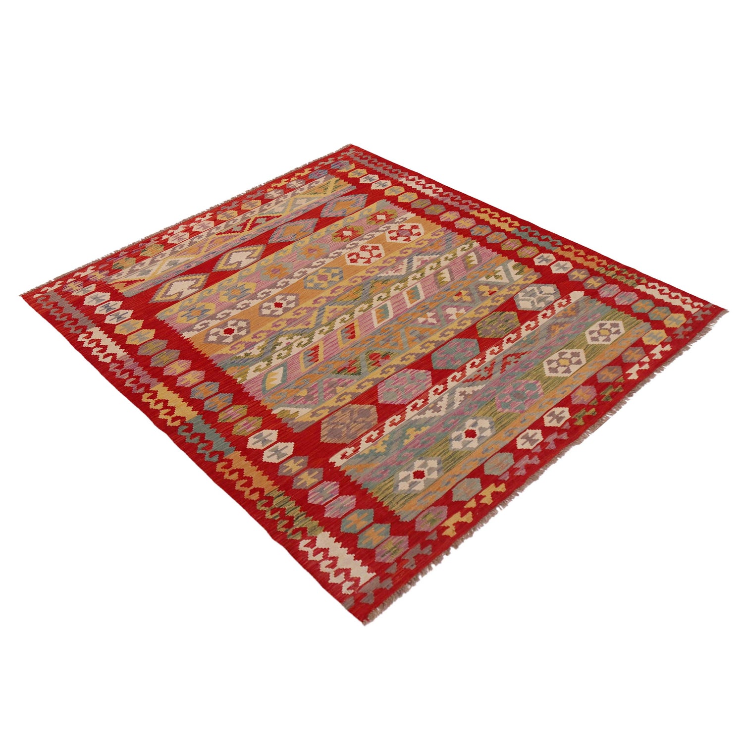 Handmade Vegetable Kilim 5' 1" x 6' 7" (ft) - No. P35838