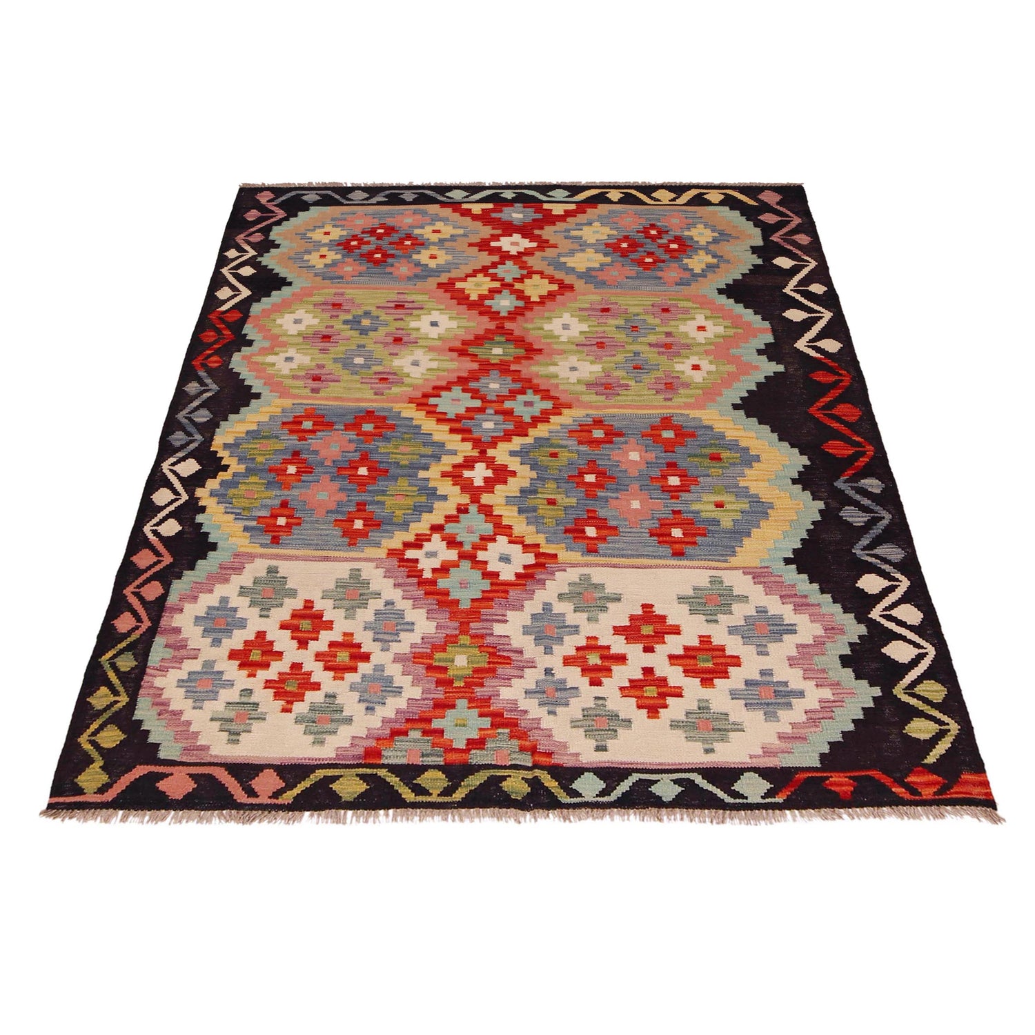 Handmade Vegetable Kilim 4' 11" x 6' 8" (ft) - No. P35840