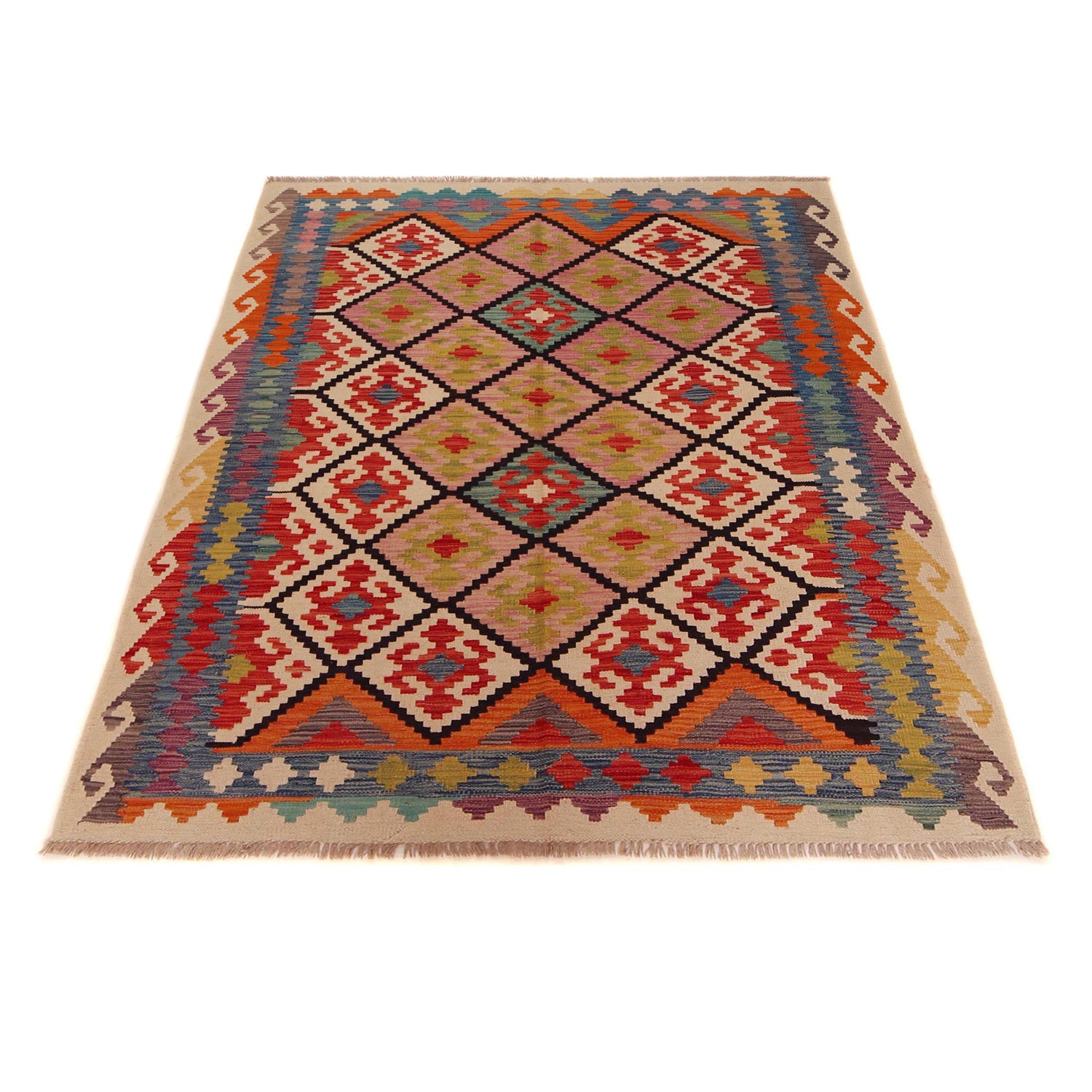 Handmade Vegetable Kilim 5' 0" x 6' 6" (ft) - No. P35842