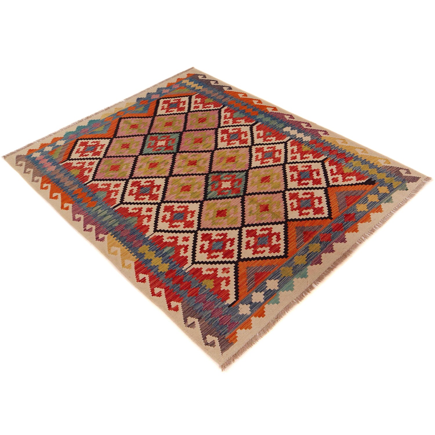 Handmade Vegetable Kilim 5' 0" x 6' 6" (ft) - No. P35842
