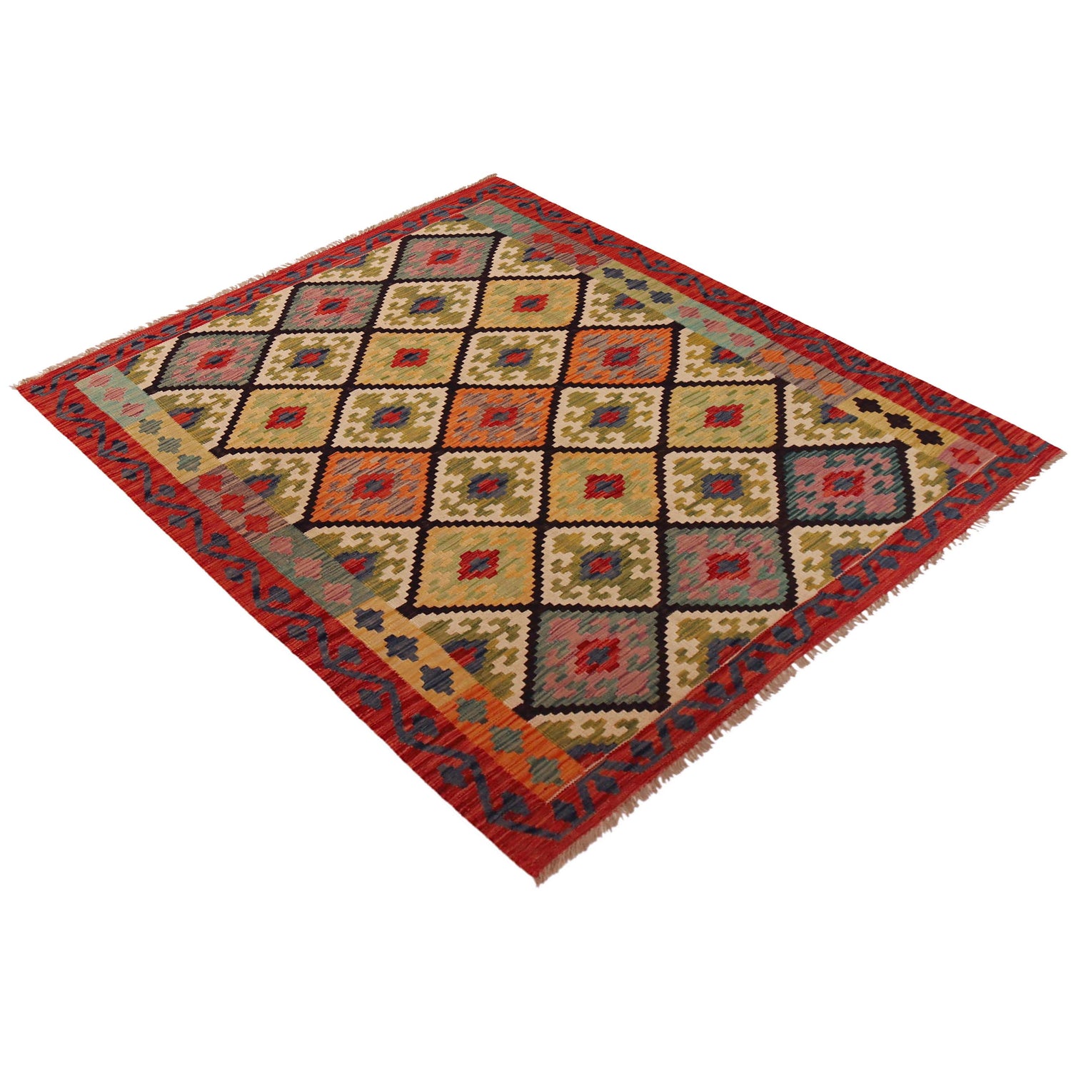 Handmade Vegetable Kilim 5' 0" x 6' 10" (ft) - No. P35854