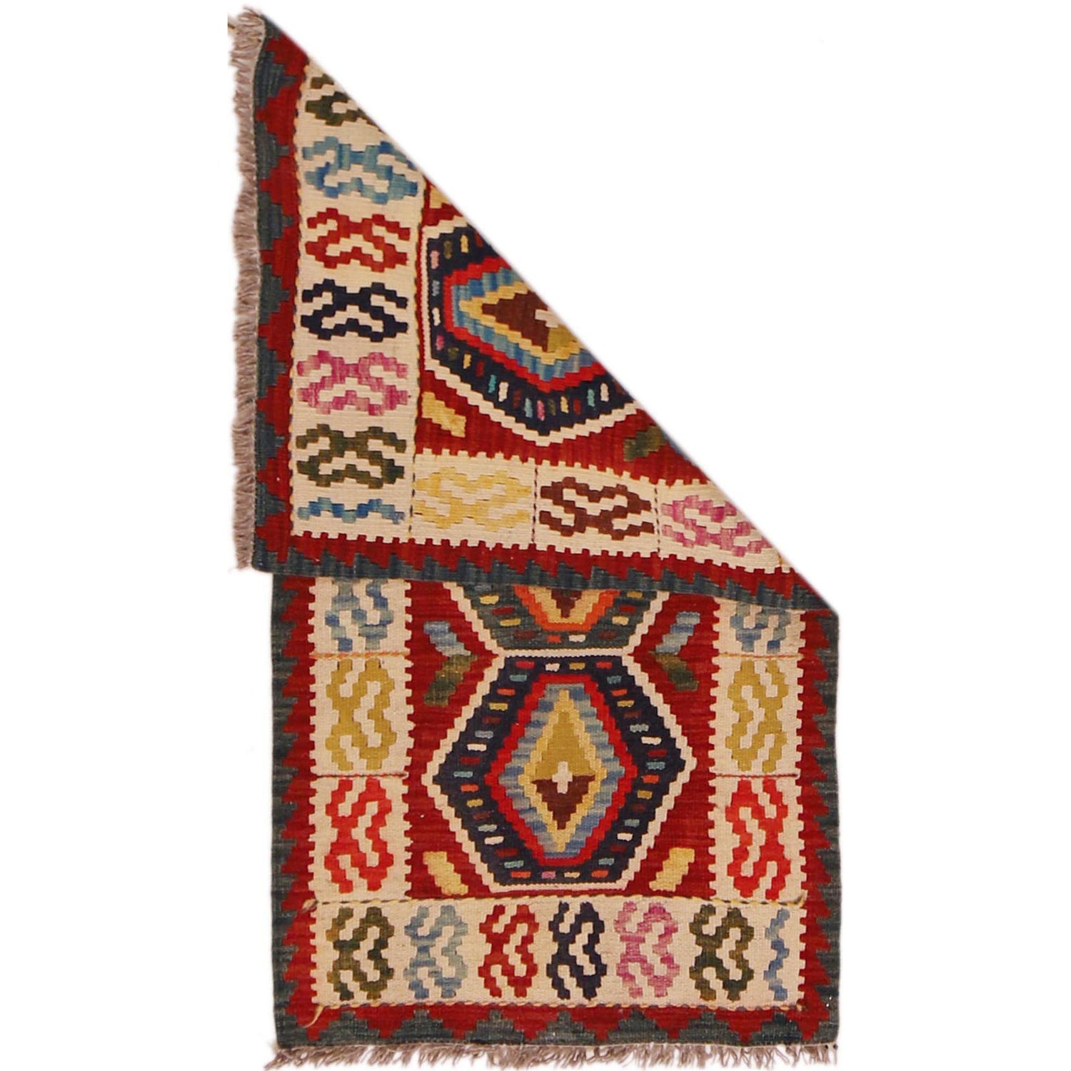 Handmade Vegetable Kilim 1' 11" x 3' 7" (ft) - No. P35973