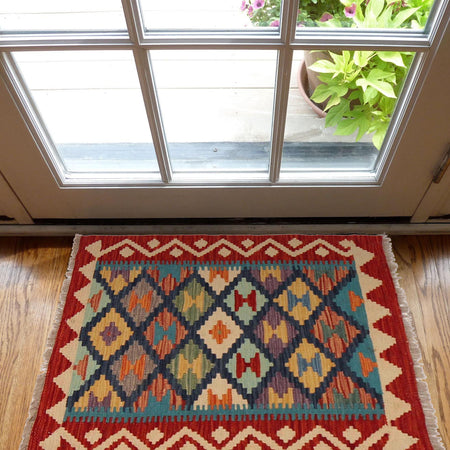 Handmade Vegetable Kilim 2' 0" x 2' 8" (ft) - No. P35999