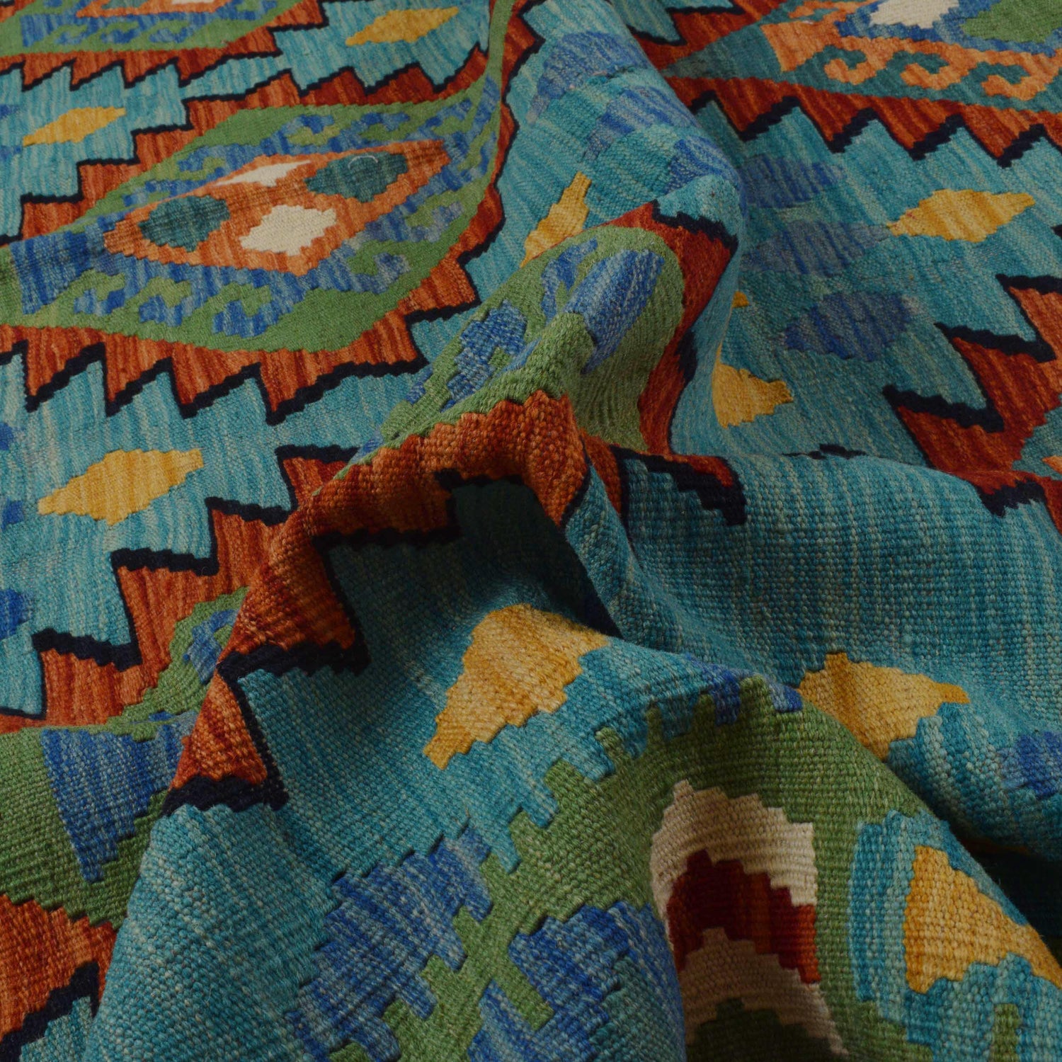 Handmade Vegetable Kelim 6' 7" x 9' 7" (ft) - No. P36074