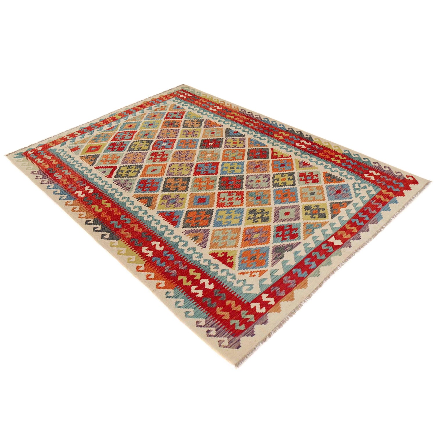 Handmade Vegetable Kilim 6' 8" x 9' 9" (ft) - No. P36075